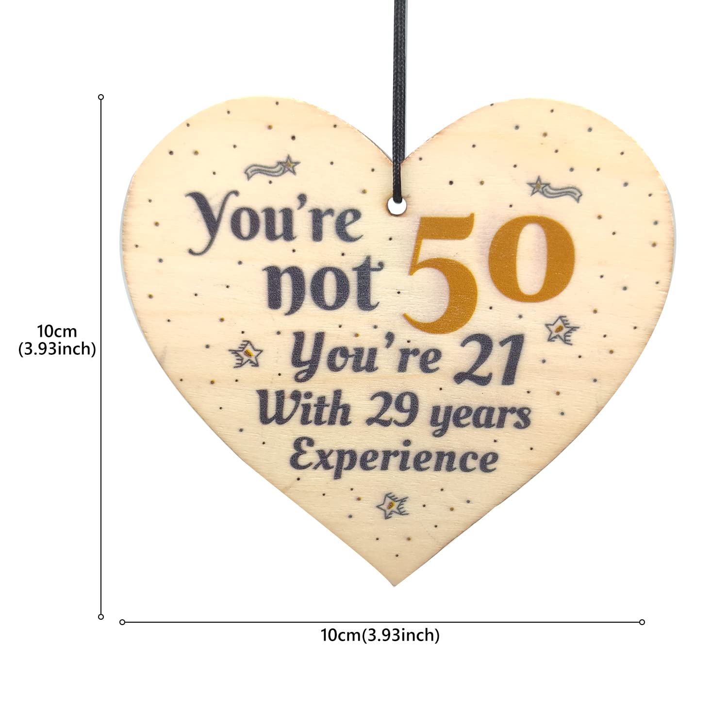 50th Birthday Gifts for Women - Personalized Wooden Plaque & Keychain Set with 