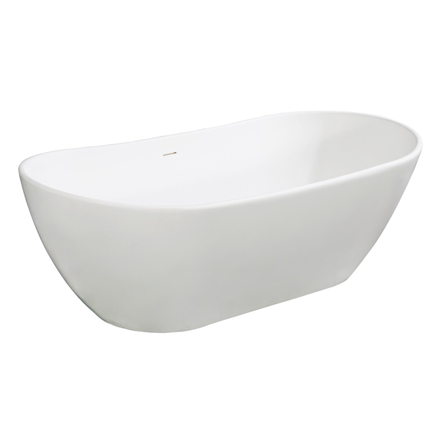 Arcticstone 72 Inch Freestanding Oval Bathtub - Solid Surface Double Slipper Soaking Tub with Drain in Matte White | Perfect for Luxury Bathrooms & Spa Retreats