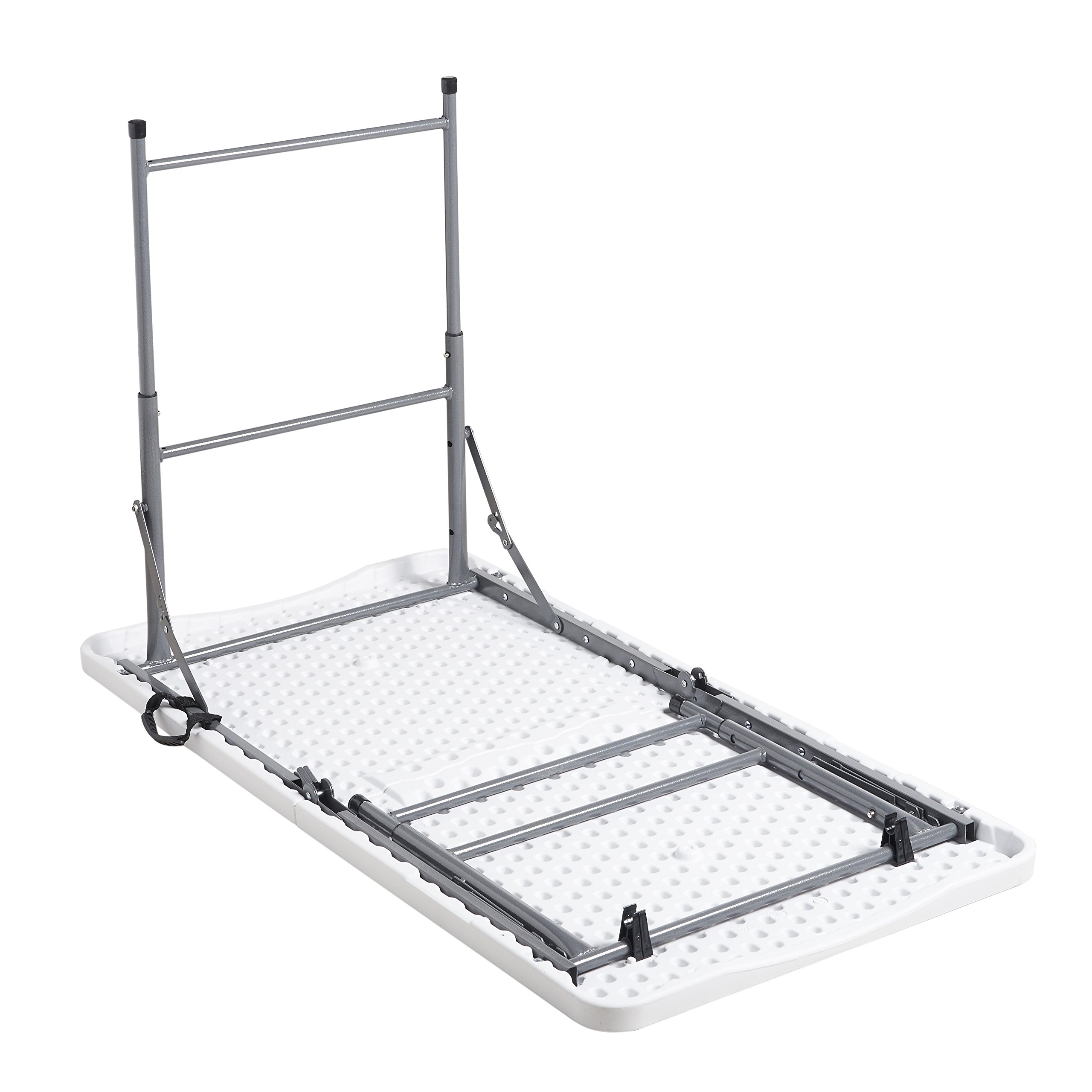 VonHaus 4ft Folding Table with Adjustable Height - Portable Picnic, Camping, BBQ & Tailgate Table - 440lbs Weight Capacity - Coated Steel & Durable Plastic - Perfect for Outdoor, Garden, Beach & Home Use