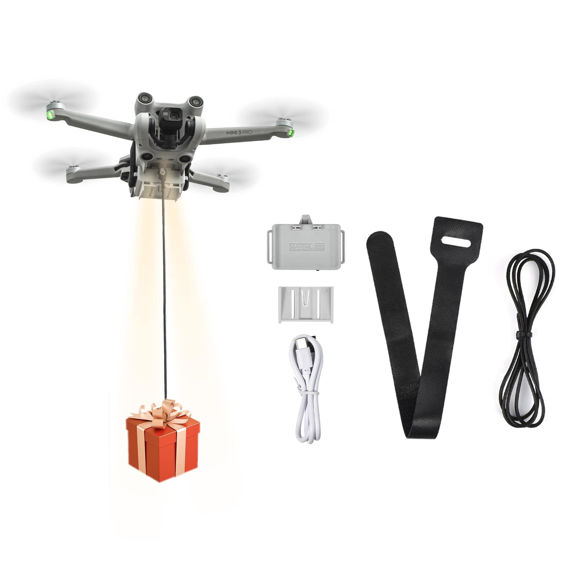 DJI Mini Series Drone Airdrop System - Payload Delivery & Transport Release Device for DJI Mini 4K/4 Pro/3 Pro/3/SE/2/2 SE - Perfect for Aerial Delivery, Emergency Supplies & Outdoor Adventures