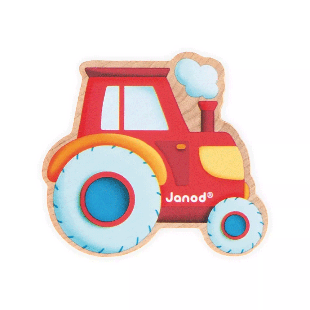 Janod Vegetable Garden Threading Beads - Educational Wooden Toy for Kids Fine Motor Skills Development - Perfect for Preschool Learning & Montessori Activities