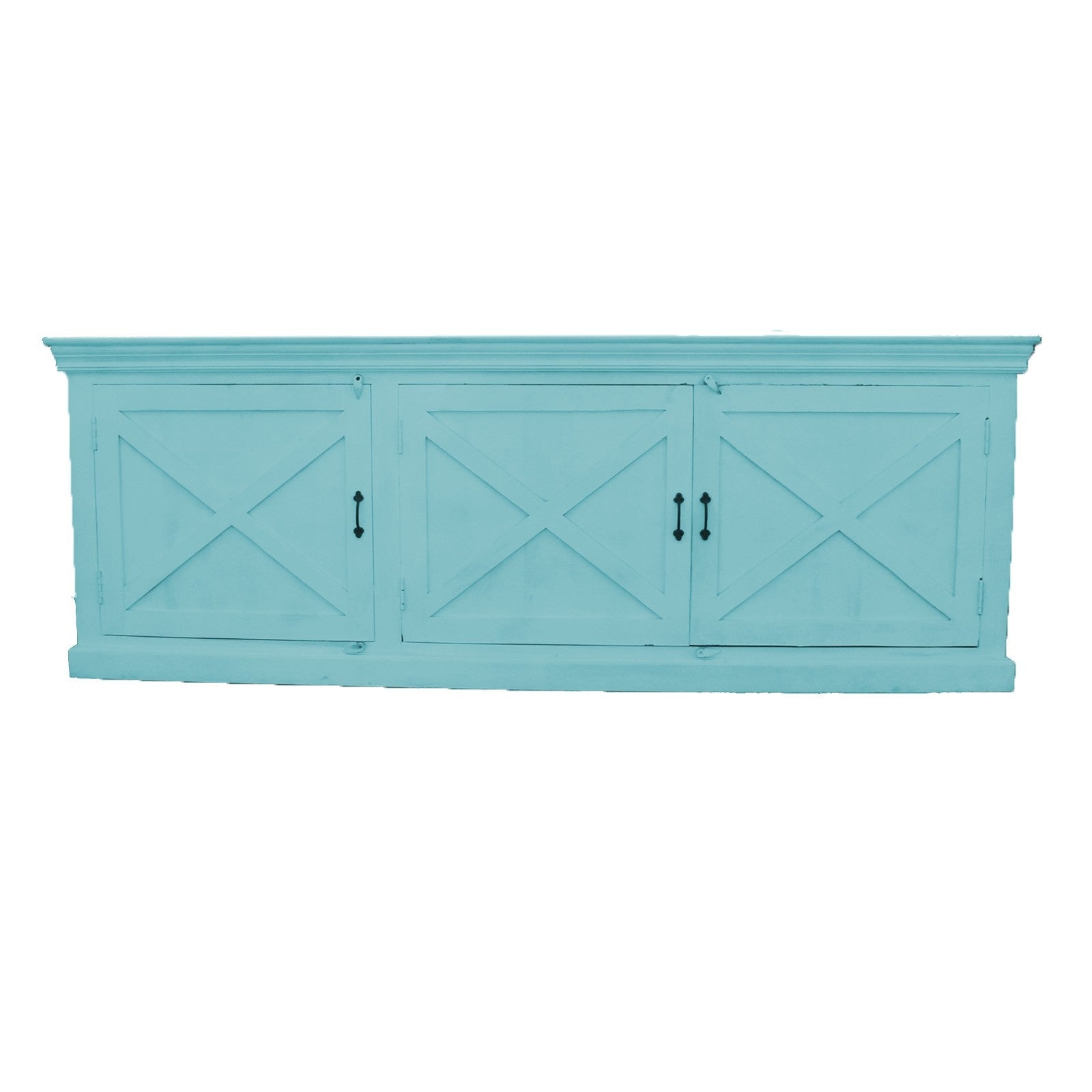 French Style X Design 3-Door Wooden Sideboard - Vintage Buffet Cabinet for Dining Room, Living Room & Entryway Storage