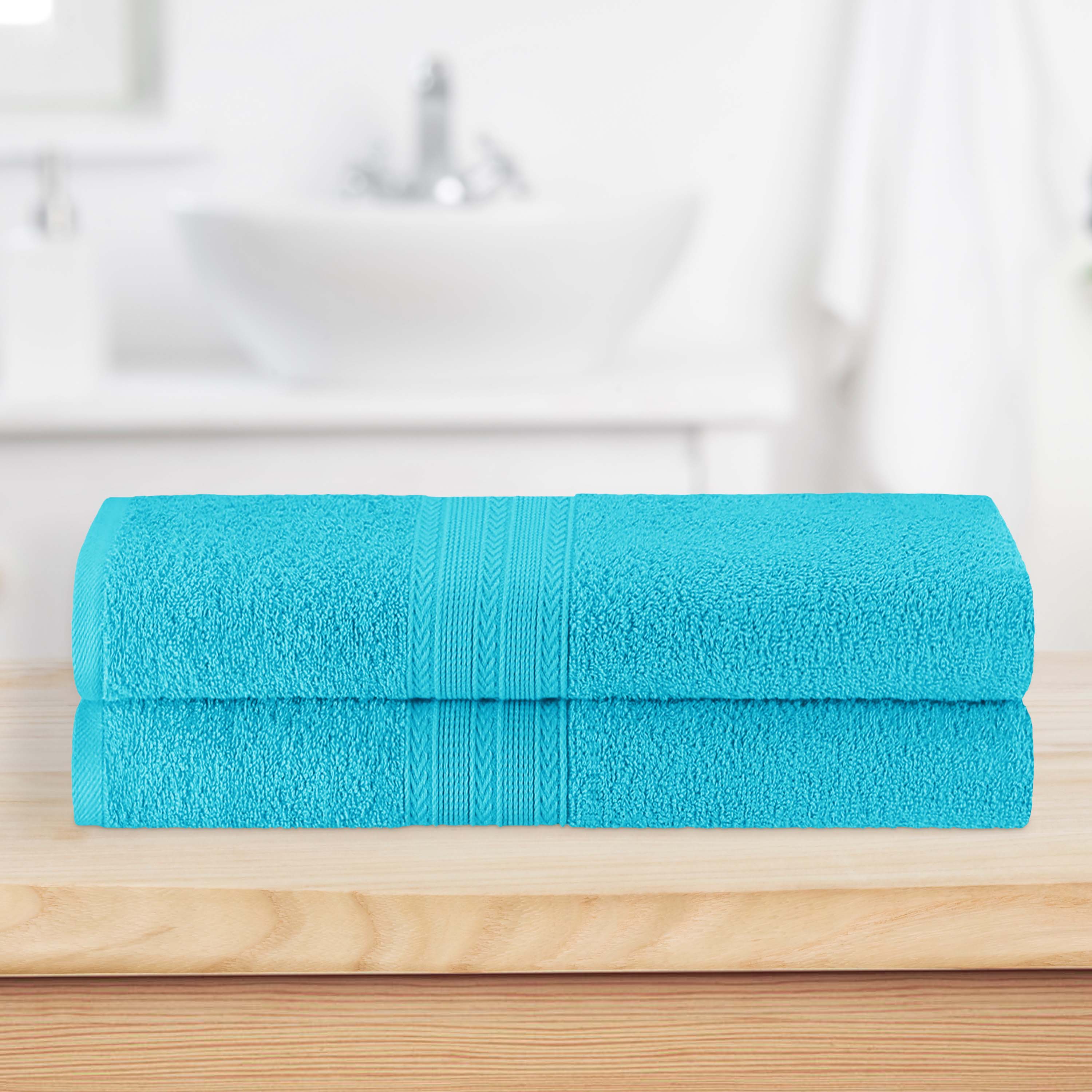 Soft Cotton Eco-Friendly 2-Piece Bath Sheet Towel Set - Ultra Absorbent & Quick Dry for Spa, Beach & Luxury Bathroom