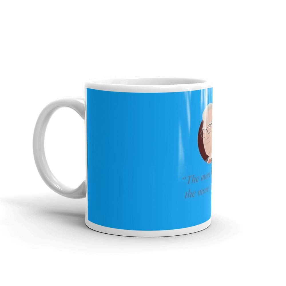 11 Oz Ceramic Coffee Mug with Inspirational Warren Buffett Quote - Perfect for Tea & Coffee Lovers, Large Easy-Grip C-Handle, Glossy Finish - Ideal for Office, Home, or Gift Giving