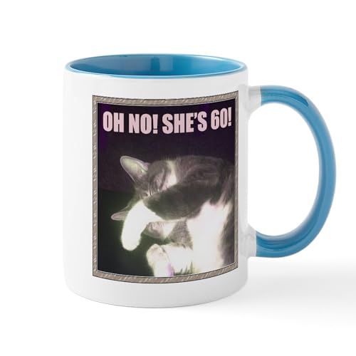 White/Blue Inside - Funny 60Th Birthday (Cat) Mug