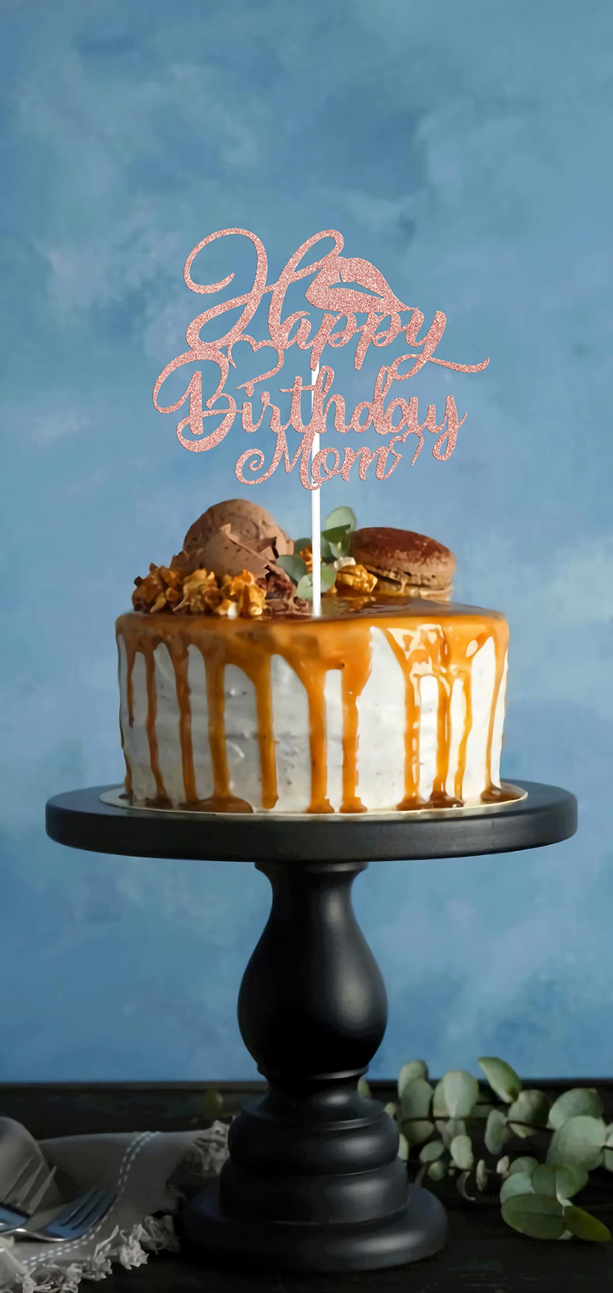 Best Mom Ever Cake Topper - Rose Gold Happy Birthday & Mother's Day Decorations for Parties | Perfect for Mother's Day Celebrations, Birthday Cakes, and Special Occasions