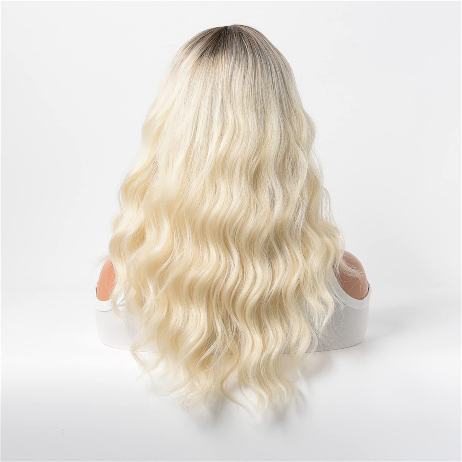 Heat Resistant Synthetic Wavy Hair with Flat Straight Bangs - Perfect for Cosplay, Costumes & Everyday Styling