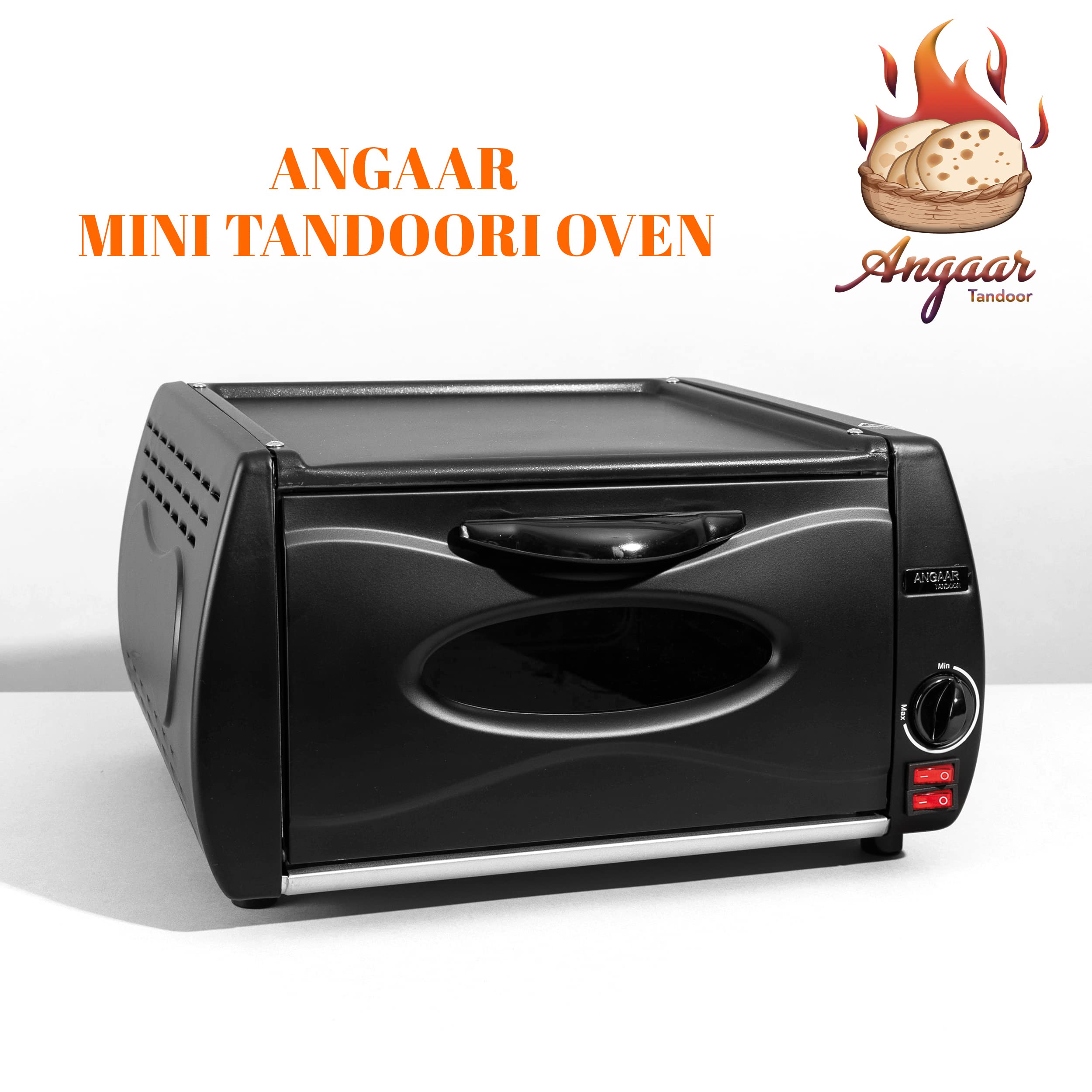 Mini Tandoor Oven - Electric Angaar Tandoor & 4-Minute Pizza Maker | Portable Tabletop Oven for Tandoori Roti, Naan, Kebabs & More | Perfect for Home Kitchens, Outdoor Cooking & Indian Cuisine Lovers