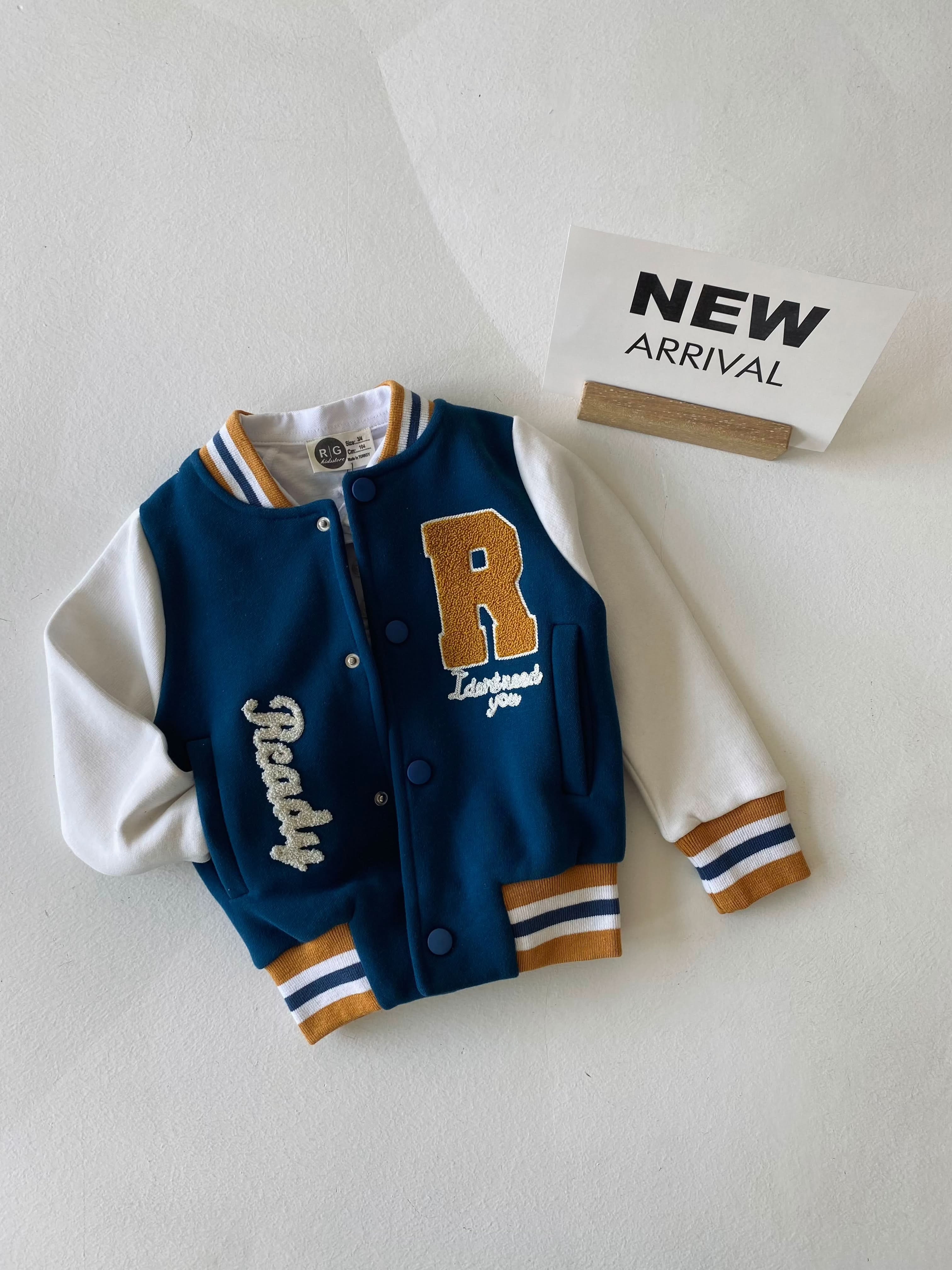 Embroidered College Jacket for Kids - Stylish & Warm Winter Coat for Boys & Girls - Perfect for School, Outdoor Activities & Casual Wear