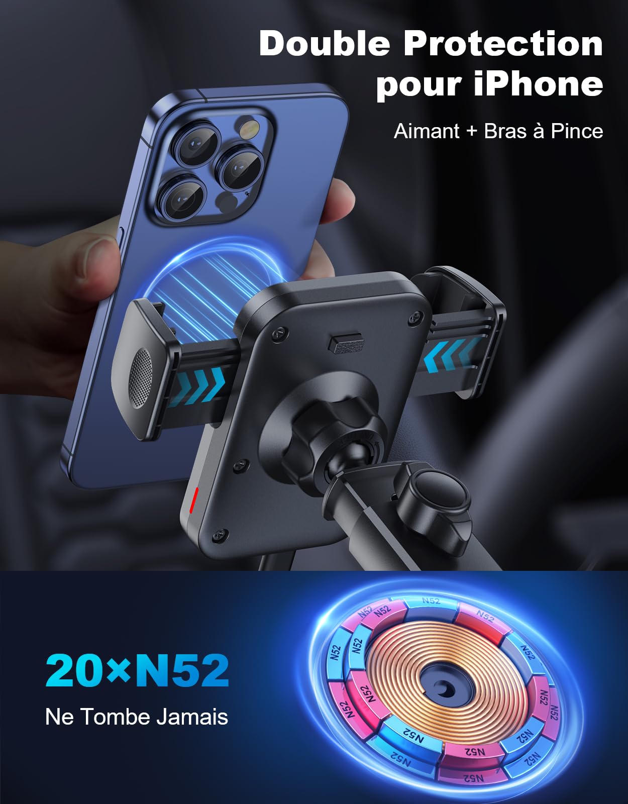15W MagSafe Car Charger for iPhone 16/15/14/13 - Fast Wireless Charging & 360° Rotation for Safe Driving