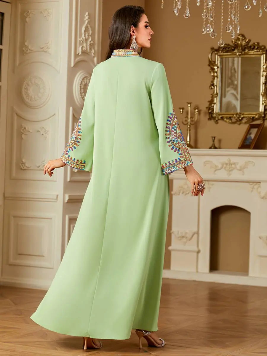Elegant Eid Dress for Women - Embroidered Caftan Kaftan Dress #254219 | Perfect for Eid Celebrations, Weddings & Special Occasions
