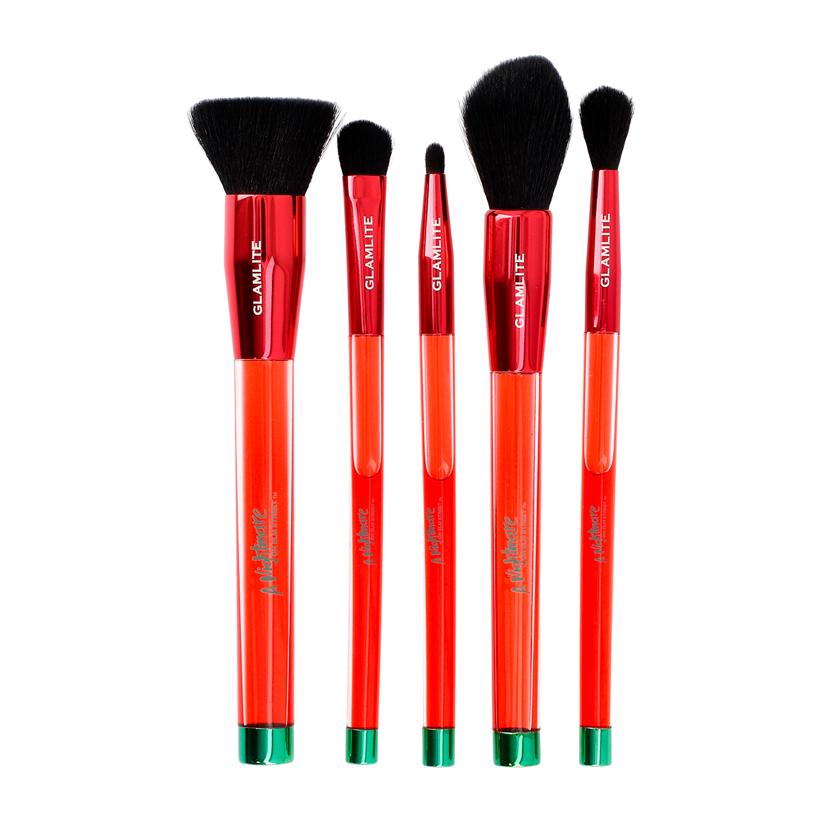 Glamlite Nightmare on Elm Street Makeup Brush Set - Horror Movie Themed Cosmetic Brushes for Halloween & Themed Parties