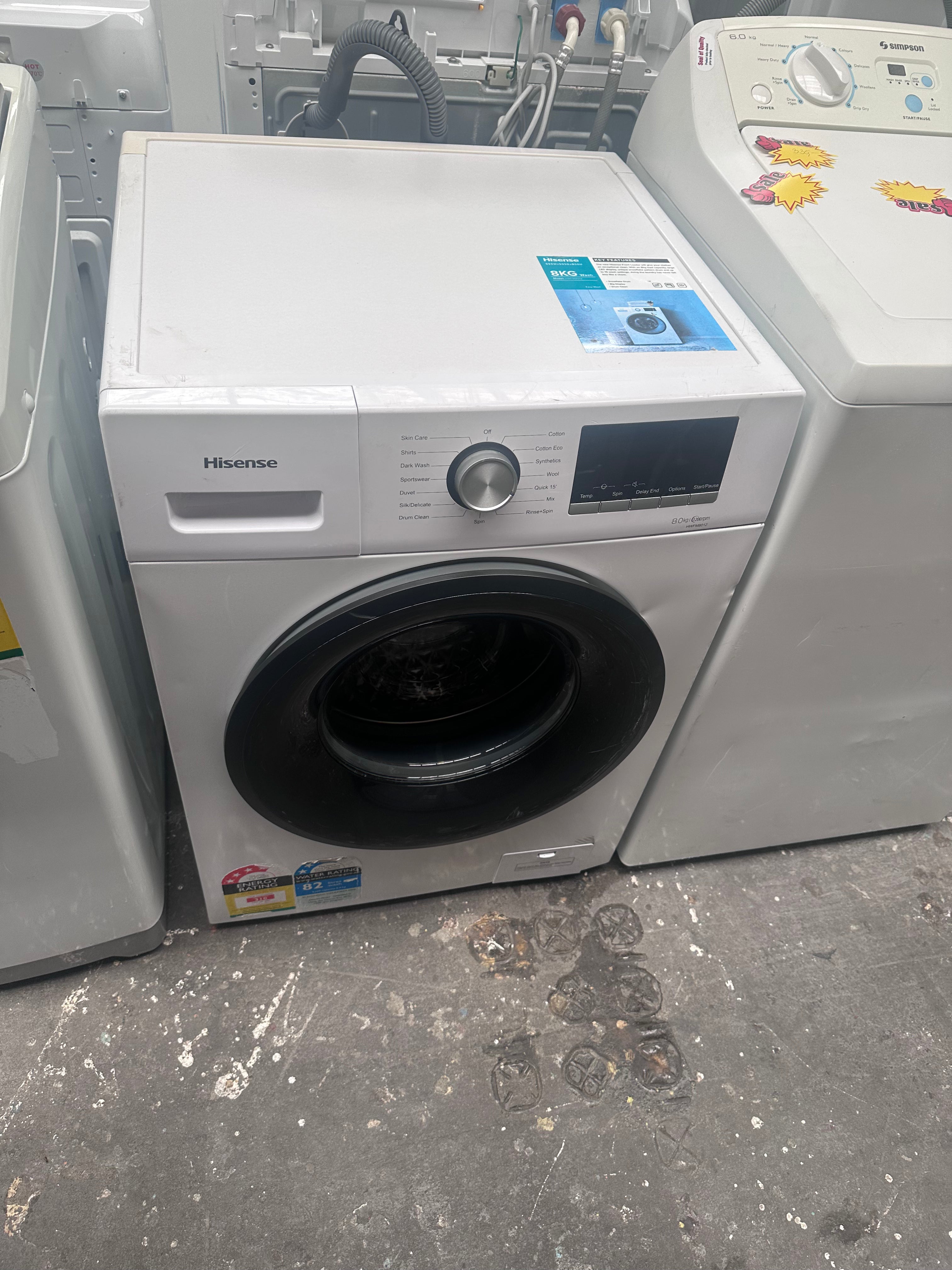 Hisense 8kg Front Load Washing Machine - Energy Efficient, Quiet Operation (Certified Refurbished) - Perfect for Apartments, Small Homes & Laundry Rooms
