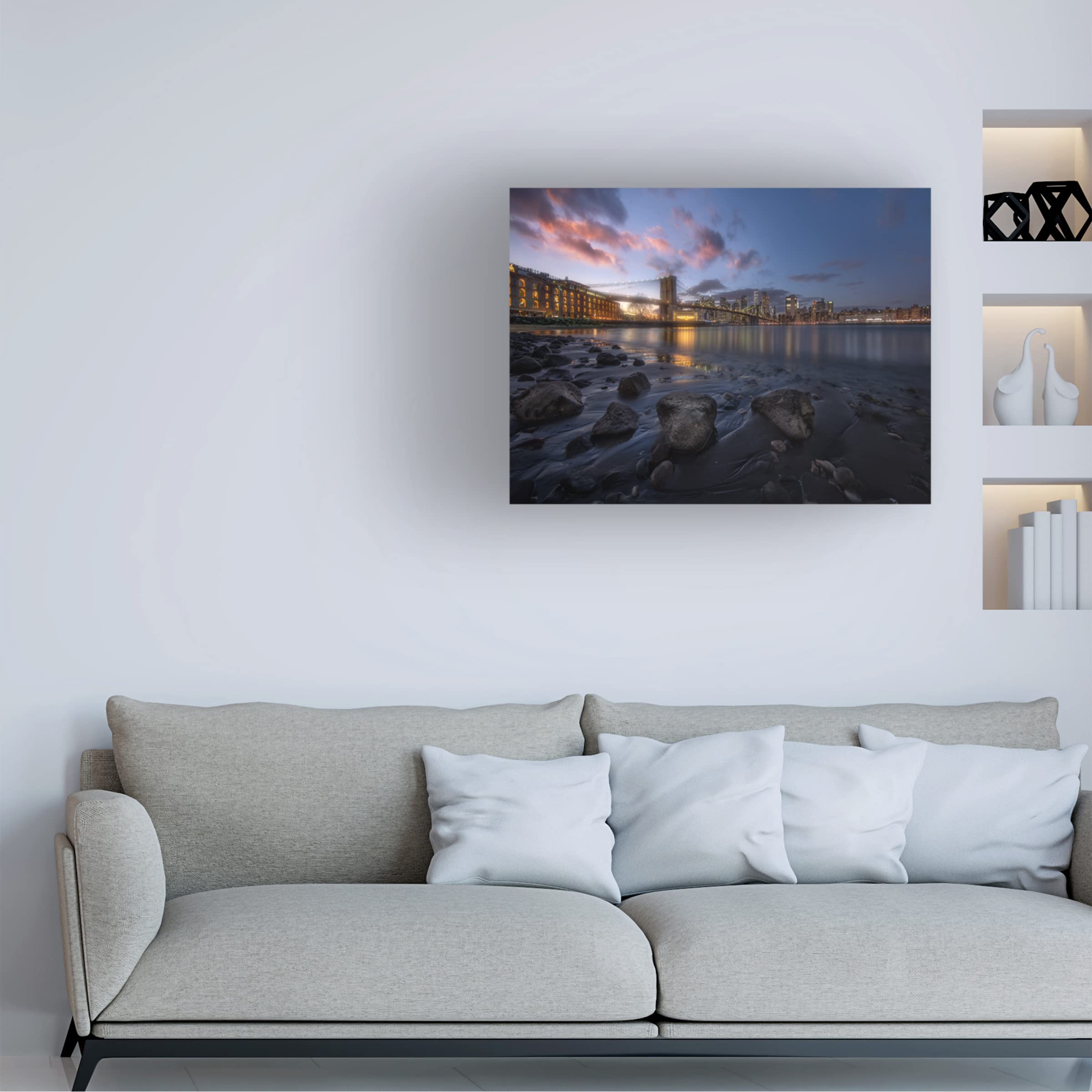 Trademark Fine Art 'NYC Skyline' Canvas Wall Art Print by Menghuailin - Perfect for Home, Office & Living Room Decor
