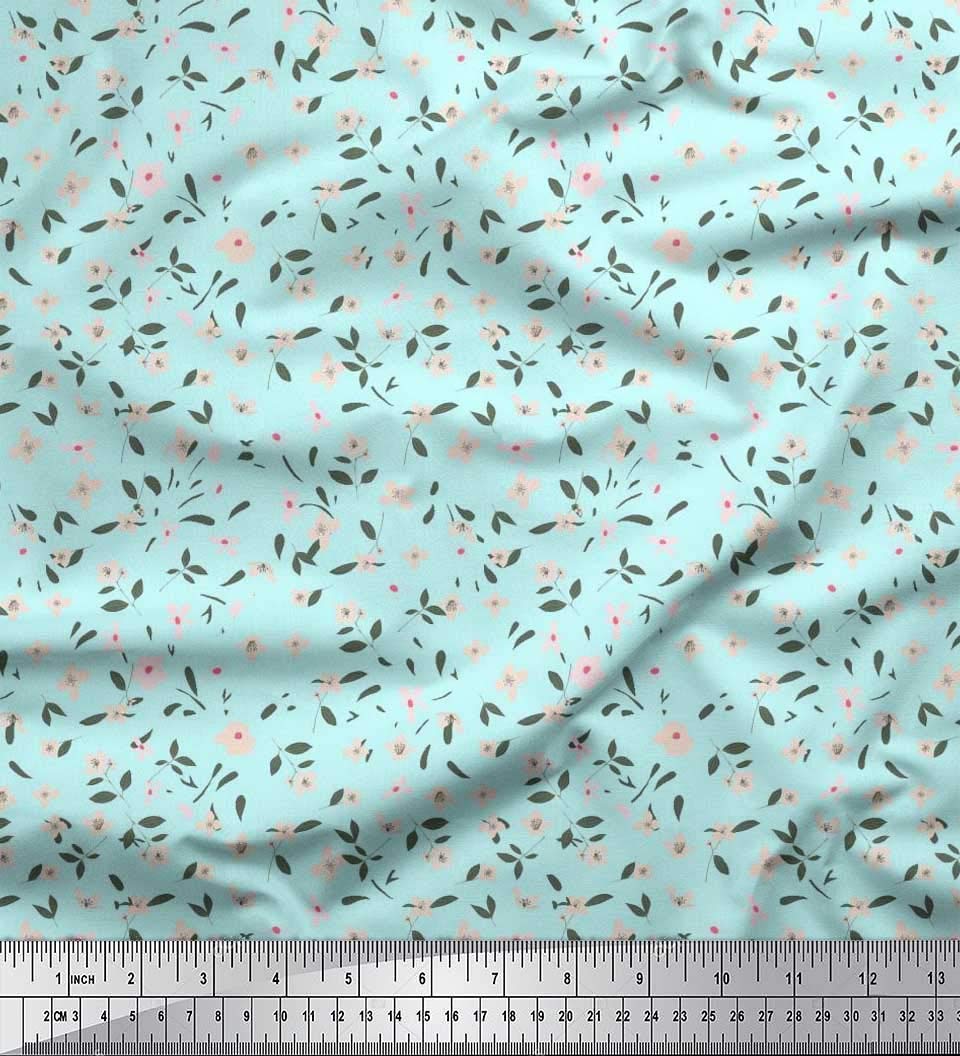 Soimoi Moss Georgette Brown Fabric by The Yard - 42 Inch Wide Printed Fabric with Leaves & Floral Motifs for Dresses, Blouses & DIY Fashion Projects - Artistic Shirting Material for Sewing & Crafting