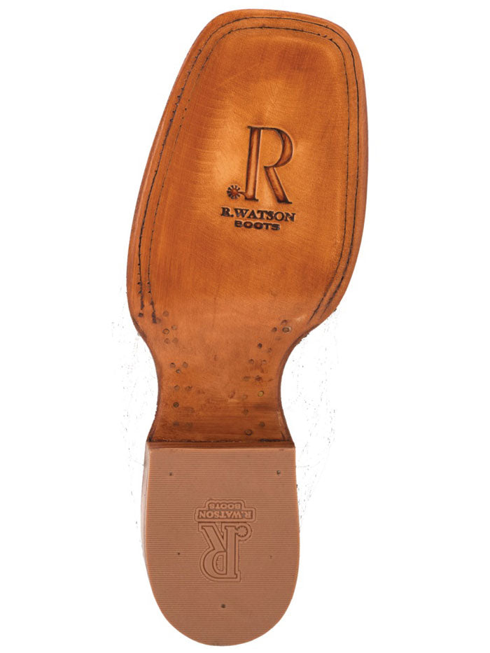 R.Watson RW7900 Men's Western Boots - Genuine Lizard Skin, Natural Grey - Perfect for Cowboy Rides, Country Music Festivals & Western Fashion