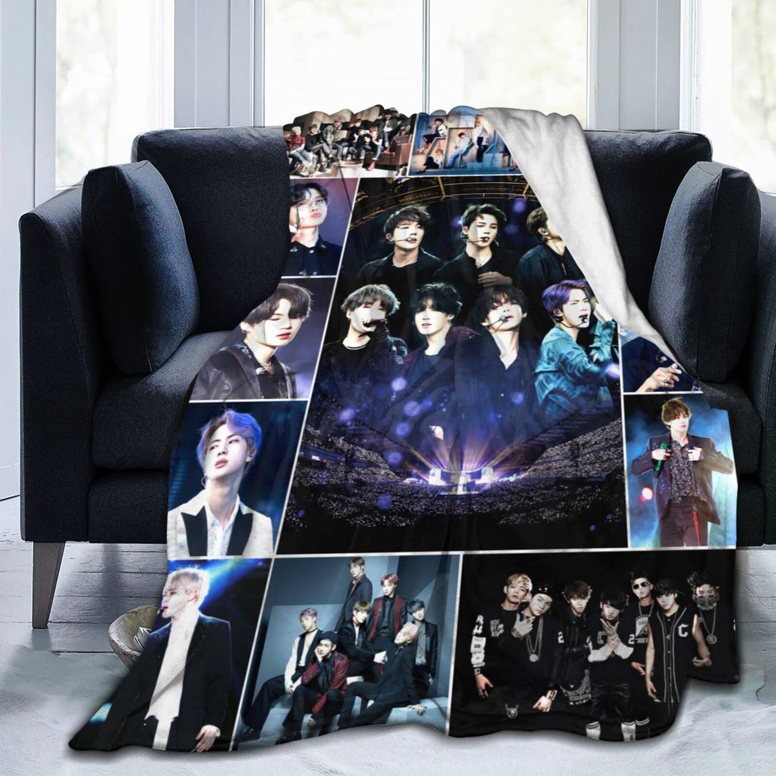 Kpop Merchandise Blanket - Ultra Soft & Warm Fuzzy Throw Blanket for Bed, Couch, Sofa - 50x40 Inch Cozy Gift for Kpop Fans - Perfect for Travel, Camping & Home Decor