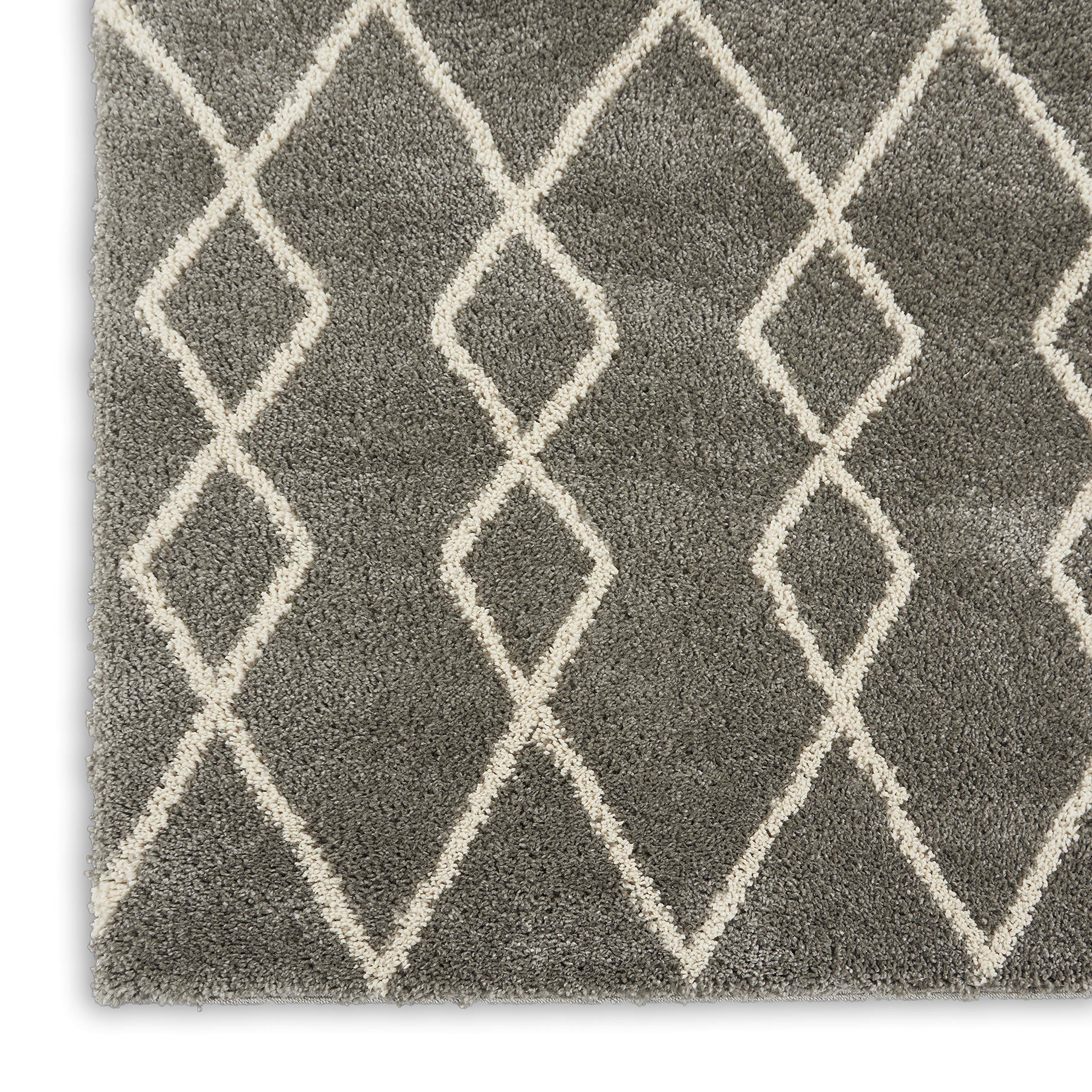 Nourison Geometric Shag Moroccan Silver 7'10