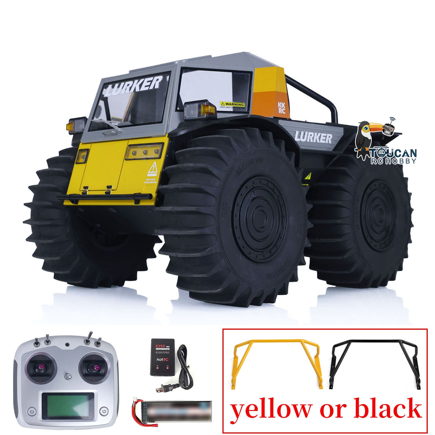 1/10 Scale All-Terrain RC Off-Road Vehicle - Amphibious Climbing Car Kit/RTR with Painted Body, LED Lights & Sound System - Perfect for Outdoor Adventures, Racing & Water Play