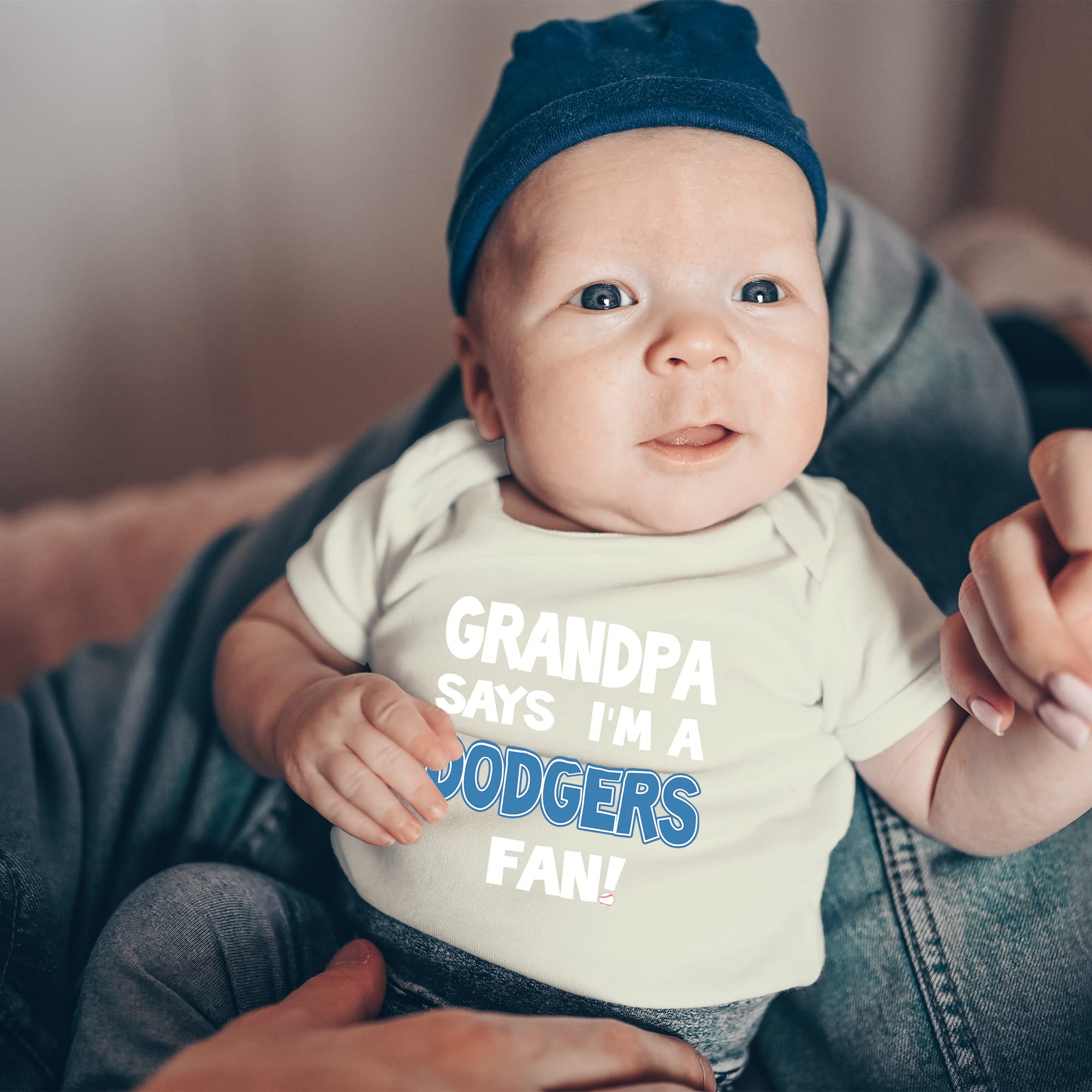 Baby Dodgers Fan Bodysuit - Grandpa Says I'm a Dodgers Fan Outfit | Cute Baseball Onesie for Newborns & Infants | Perfect for Game Day, Family Photos & Fan Gifts