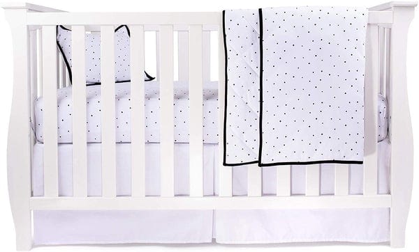 Elys & Co 4-Piece Baby Crib Bedding Set - Soft Cotton Crib Sheets, Fitted Crib Skirt, Bumper Pads - Perfect for Nursery Decor & Newborn Sleep Comfort