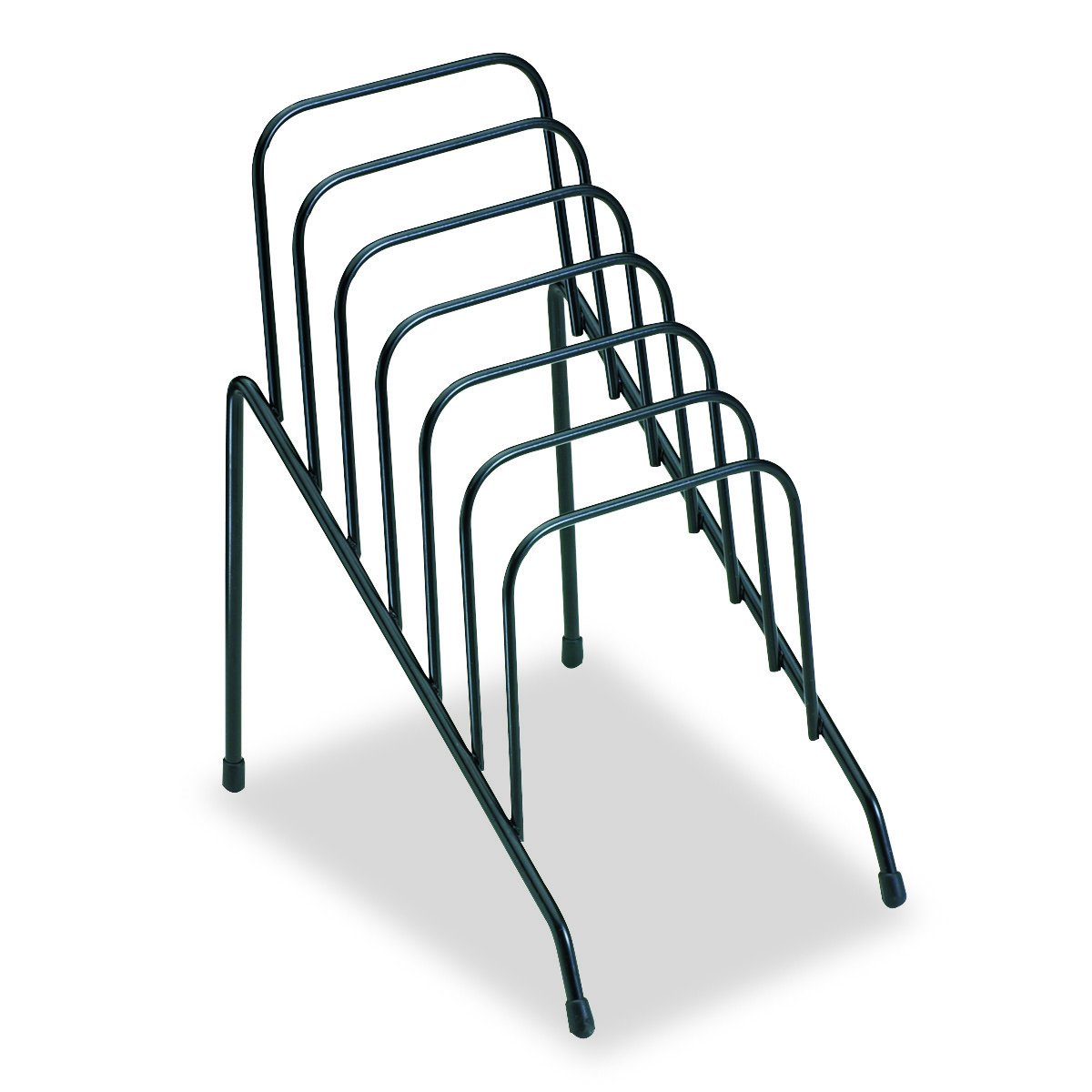 Fellowes Step File Junior Wire Organizer Rack - 6 Section Black File Holder (72613) | Perfect for Office, Home & School Document Organization