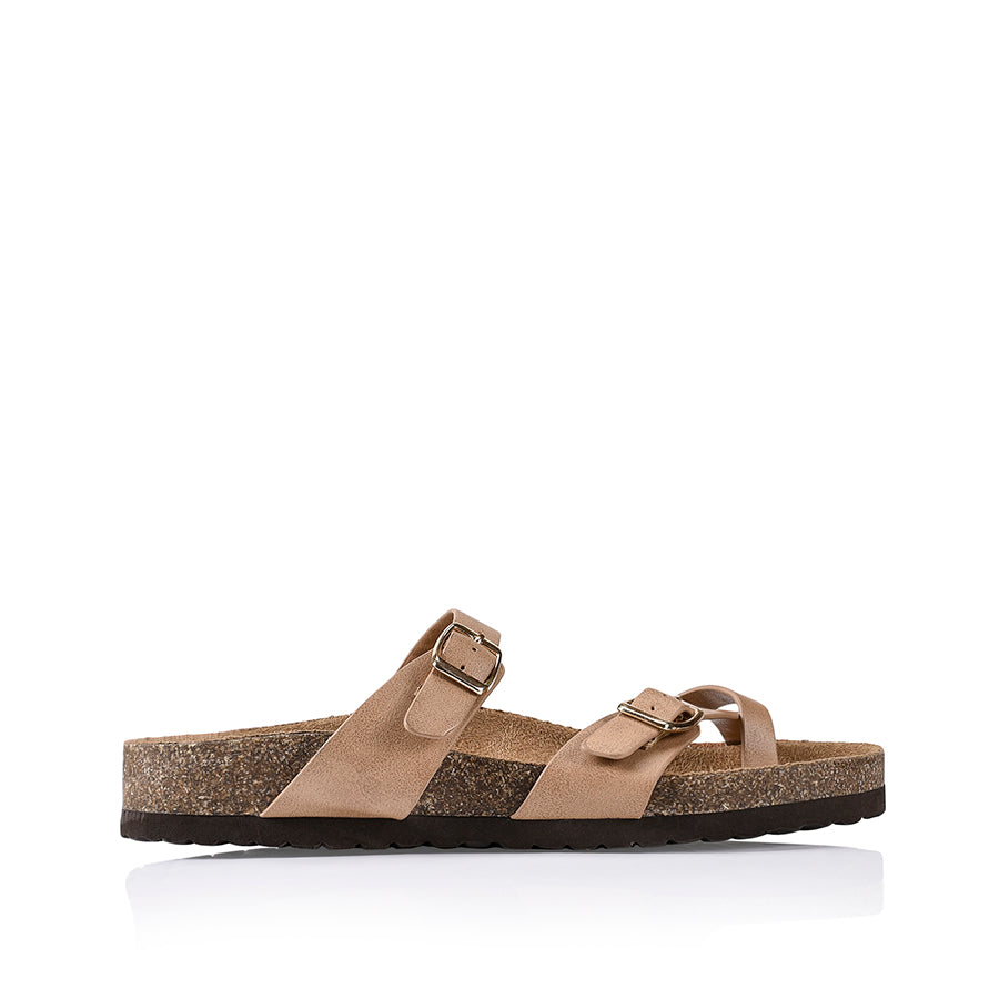 Xavi Comfortable Footbed Thong Sandals - Soft Biscuit Color for Women | Perfect for Beach, Pool, and Casual Summer Wear