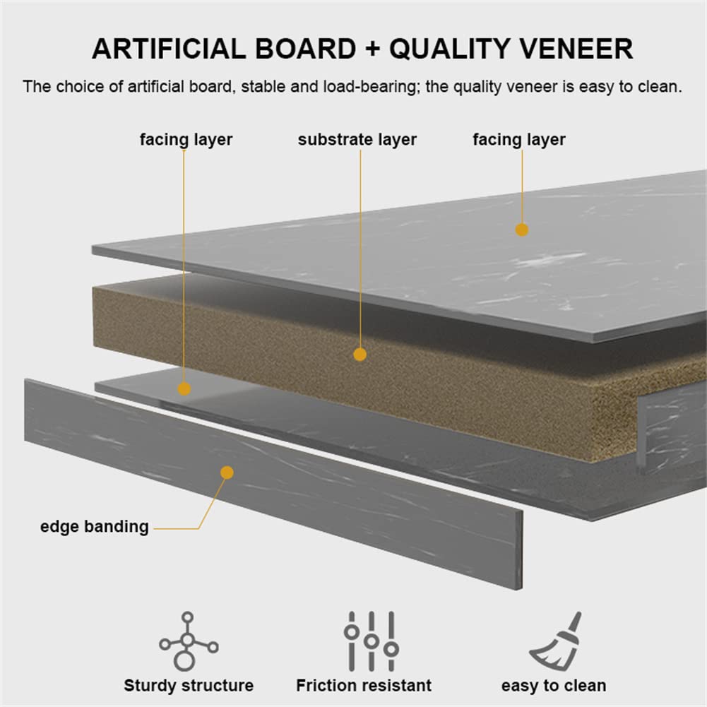 Modern Wood Top Rectangular Coffee Table with Metal Frame - 80×50×46cm, Gray - Easy to Assemble Living Room Furniture for Home, Office, and Lounge Areas