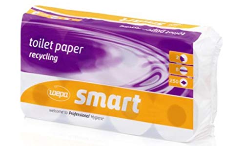 WEPA Smart 2-Ply White Toilet Paper - 8 Rolls per Pack (1 Pack) | Soft & Strong Bathroom Tissue for Home & Office Use