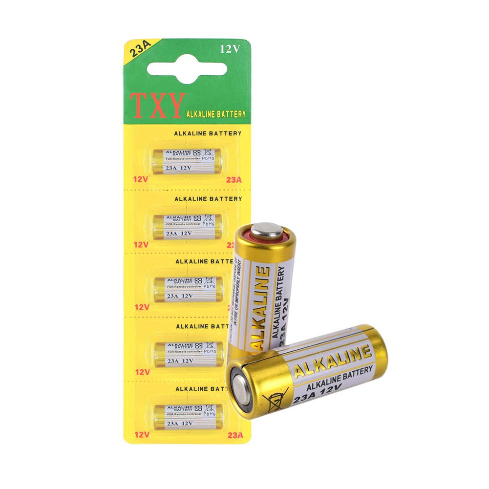 5-Pack 23A 12V Alkaline Batteries - A23, A-23, GP23A, LRV08, E23A, V23GA Compatible - Long-Lasting Power for Toys, Remotes, Garage Door Openers & Security Devices