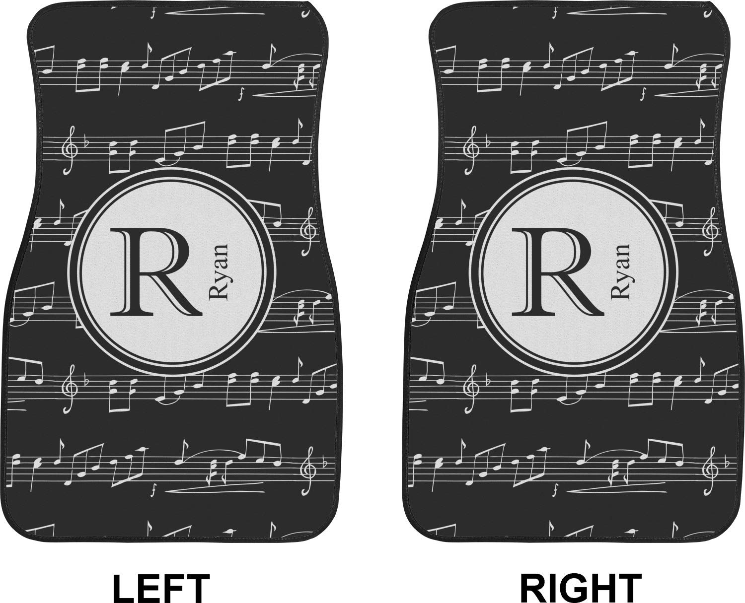 Custom Car Floor Mats with Musical Notes Design - Non-Slip Front Seat Mats for Vehicles - Perfect for Music Lovers & Car Enthusiasts - Great Gift for Drivers & Musicians