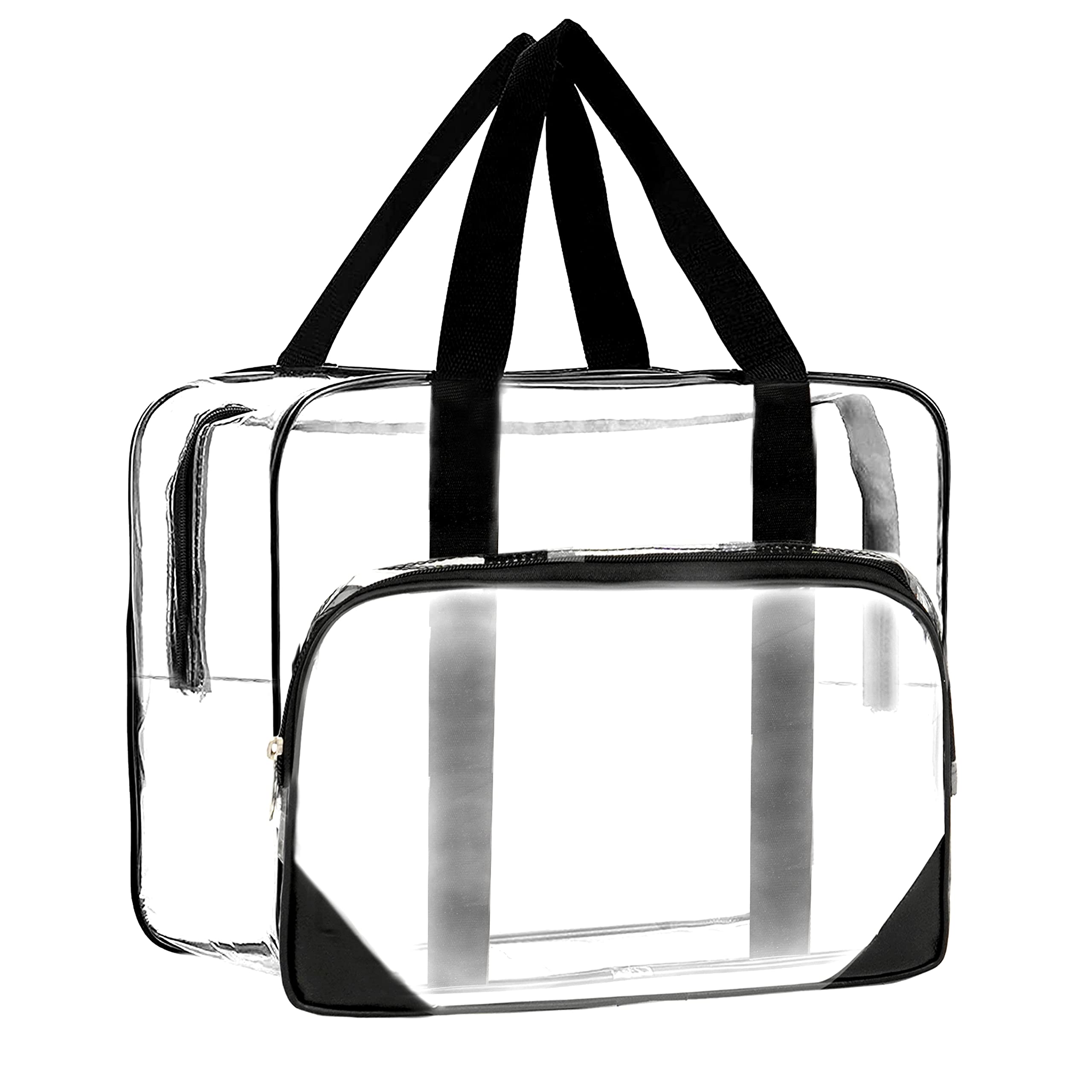 TULMAN Clear Travel Toiletry Bag for Women - Waterproof Cosmetic Organizer with Handle, Zipper Closure Makeup Pouch - Perfect for Bathroom Storage, Gym Essentials & Weekend Getaways