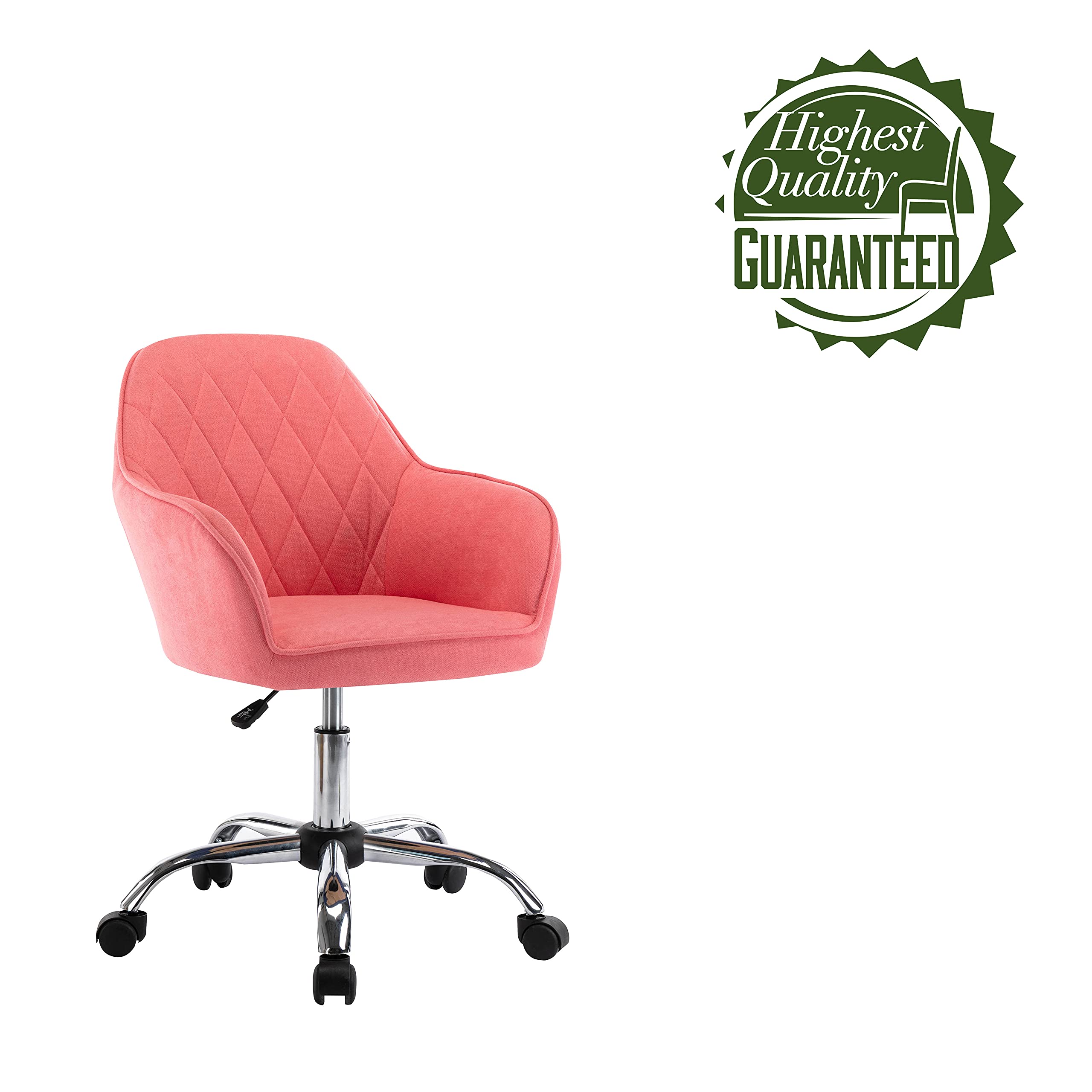 Porthos Home Noa Ergonomic Office Chair - Mid-Back Executive Desk Chair with Adjustable Height, Padded Armrests & Smooth-Rolling Casters - Comfortable Fabric Task Chair for Home Office, Studio & Workspace