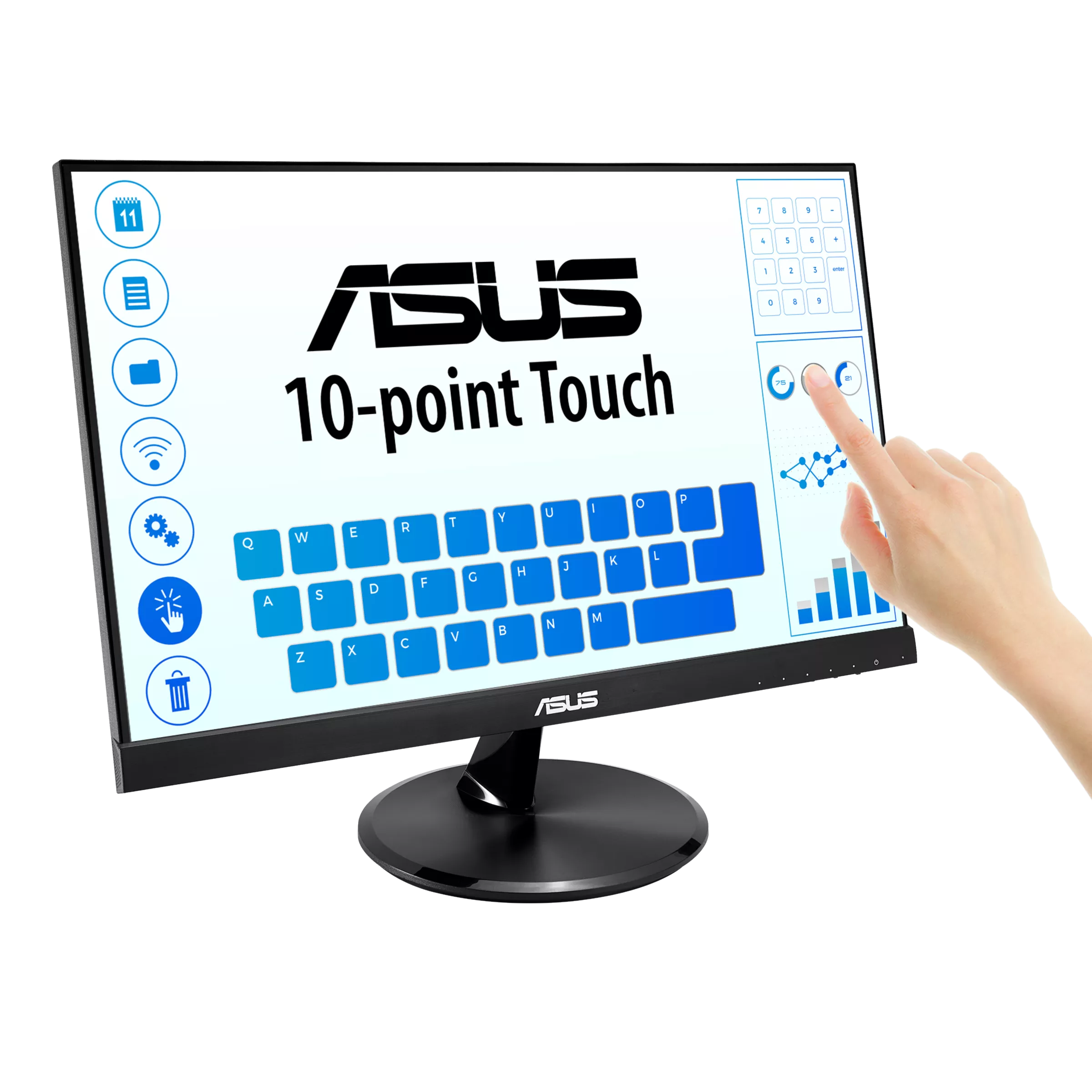ASUS VT229H 22-Inch FHD Touchscreen Monitor 1920x1080 IPS Display with HDMI VGA Ports - Perfect for Home Office, Gaming, and Digital Art Creation
