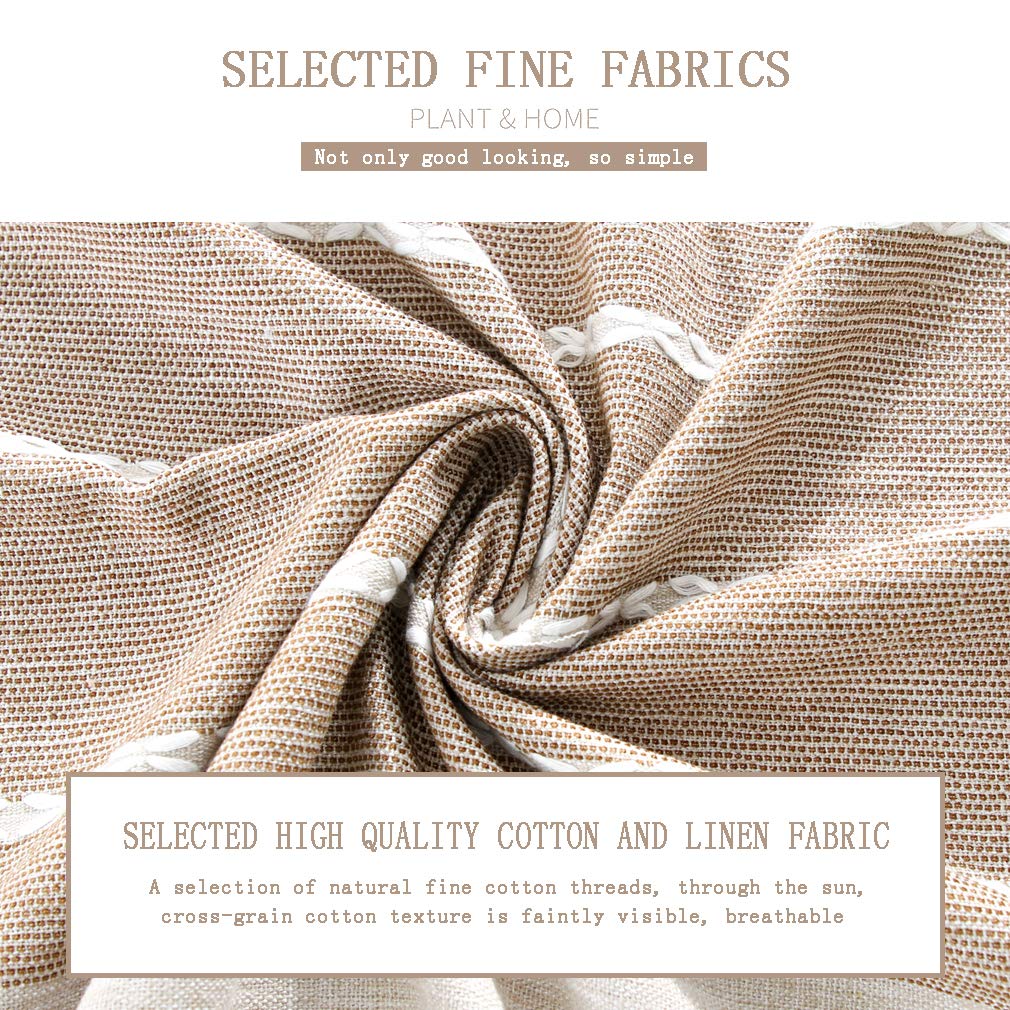 Premium Cotton Linen Tablecloth - Rustic Farmhouse Rectangle Table Cover (55