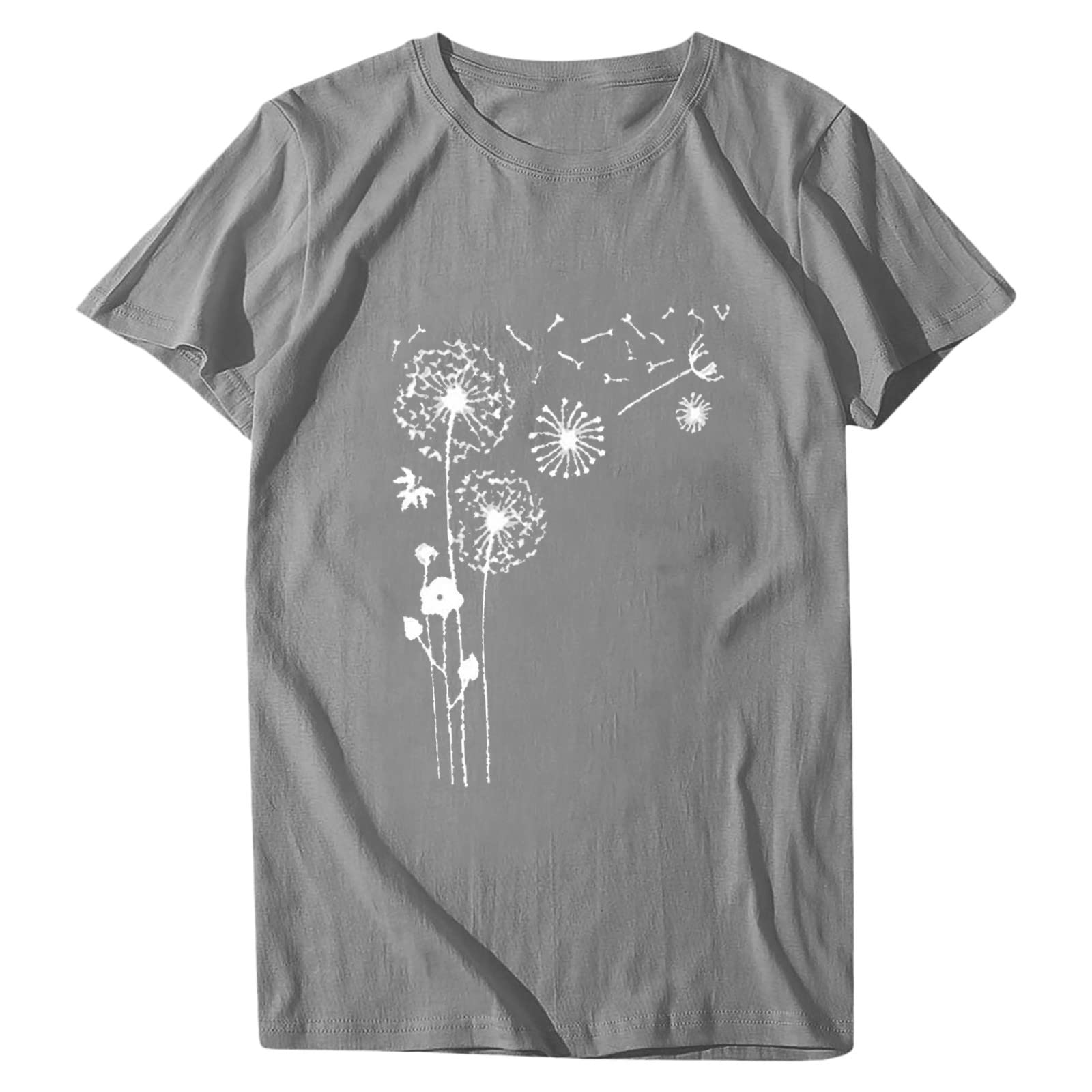 ZEFOTIM Women's Sunflower Print Short Sleeve Crewneck T-Shirt - Casual Summer Fashion Top for Everyday Wear, Beach Outings & Date Nights
