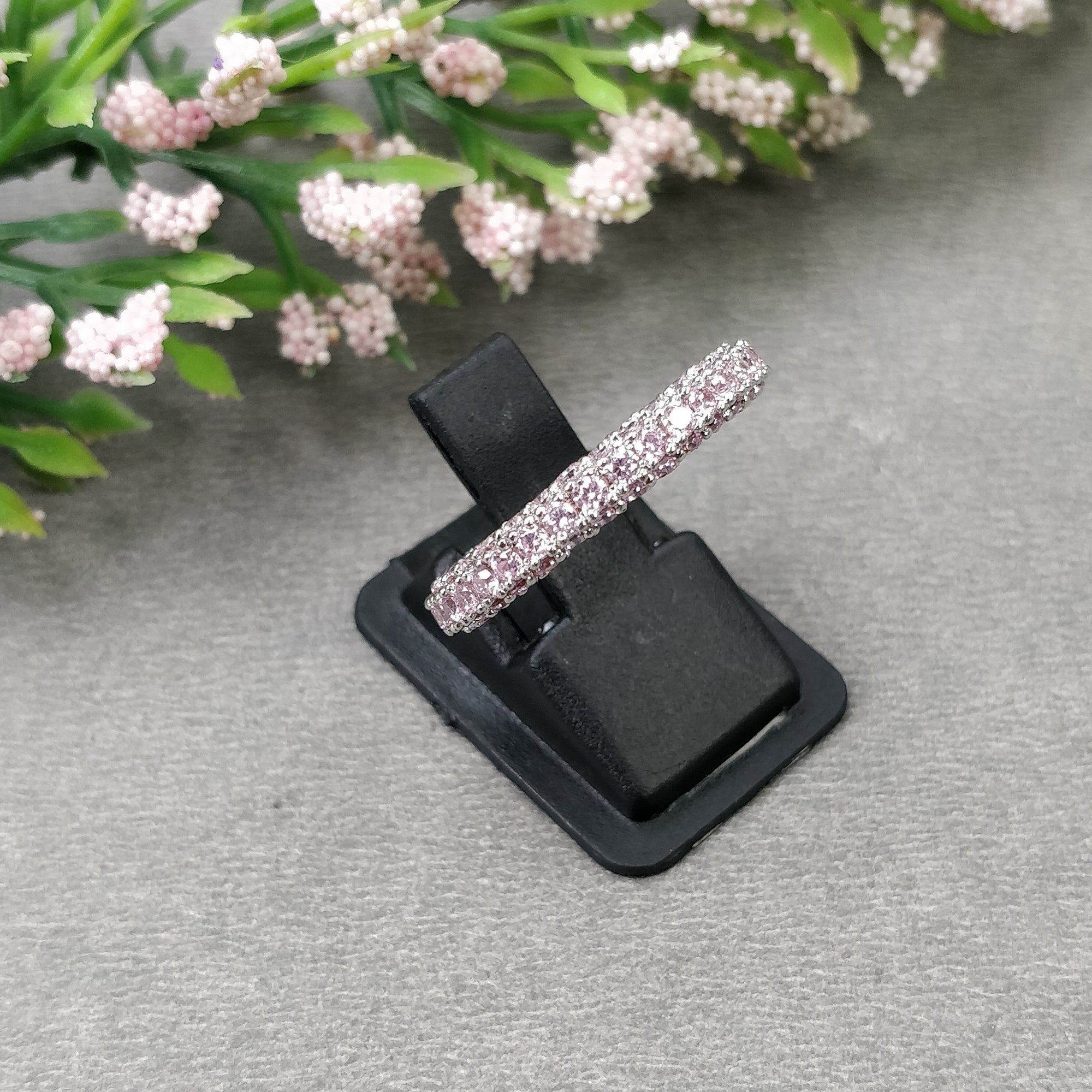 Elegant AAA Cubic Zirconia Women's Rings - White & Pink Crystal Channel Set Fashion Jewelry | Perfect Gift for Her, Anniversary, Birthday & Special Occasions