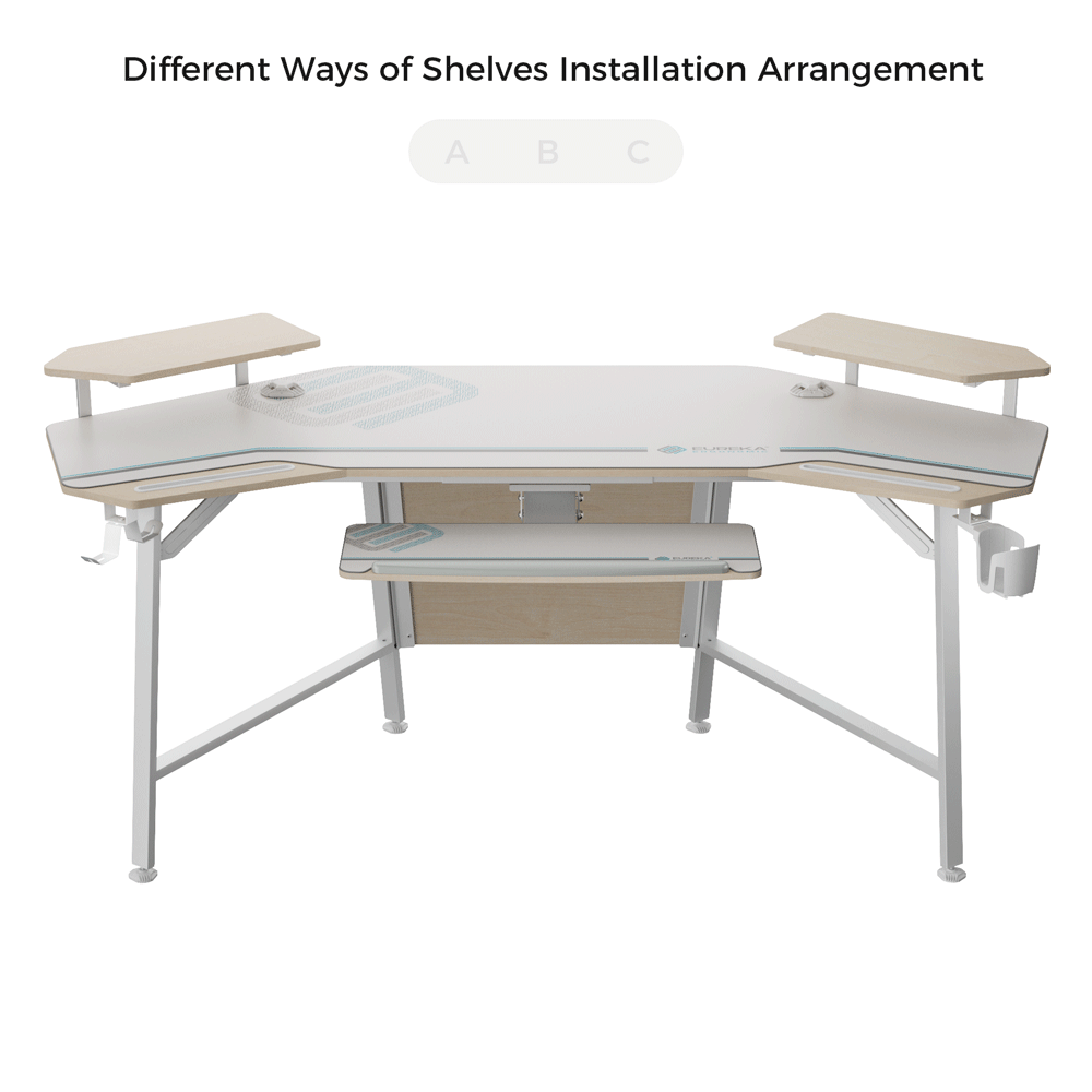2-Pack Convertible Desktop Shelves - Adjustable & Space-Saving Organizer for Home Office, Study Desk, or Dorm Room Storage