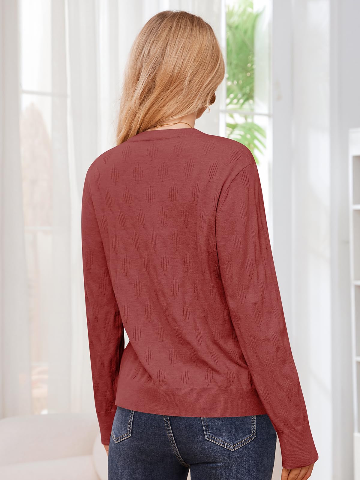 2025 Spring Women's Lightweight Oversized V-Neck Pullover Sweater - Long Sleeve Casual Fashion Top for Work, Dating & Everyday Wear
