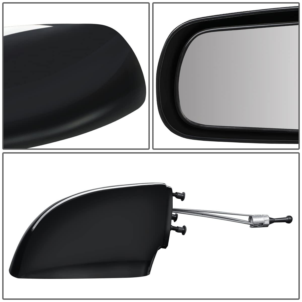 DNA Motoring OEM-MR-GM1320135 Left Side Manual Non-Heated Non-Folding Rear View Mirror Replacement for 1988-1996 Chevy Beretta & 1987-1996 Chevy Corsica - Perfect for DIY Car Repairs & Classic Vehicle Restoration