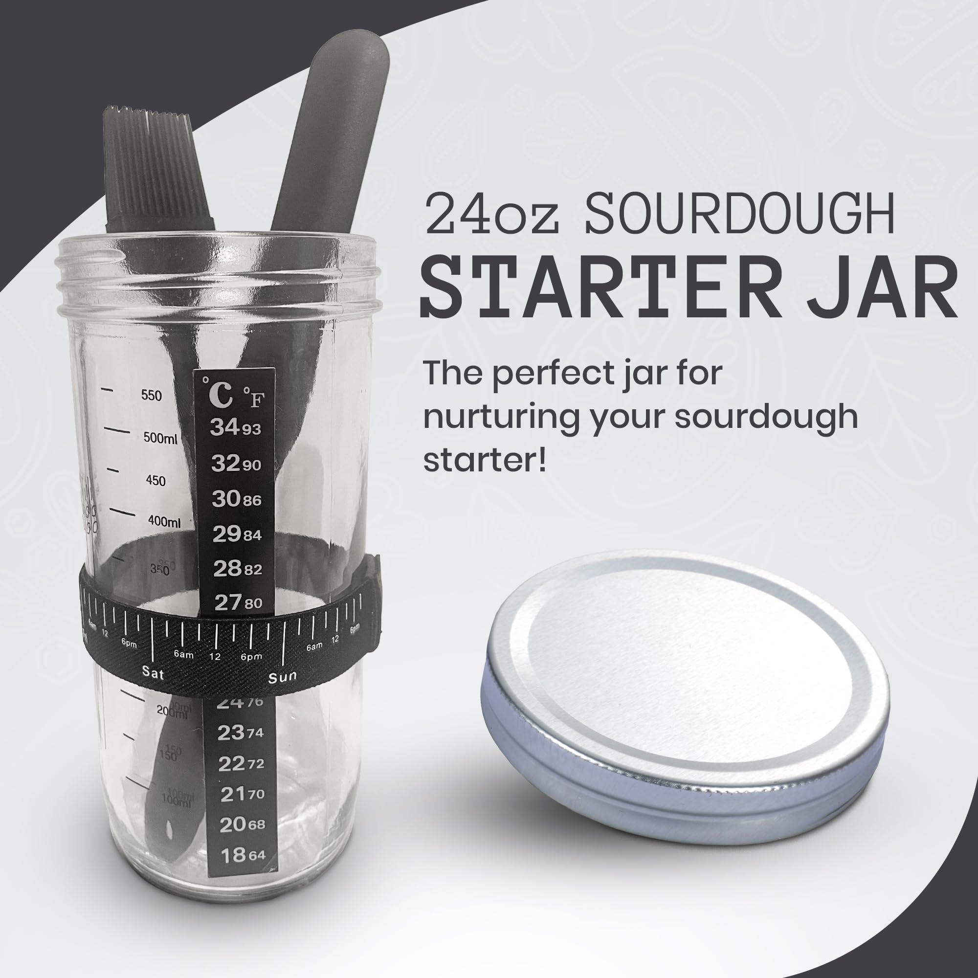 22-Piece Sourdough Bread Baking Kit - Complete Starter Set with 10