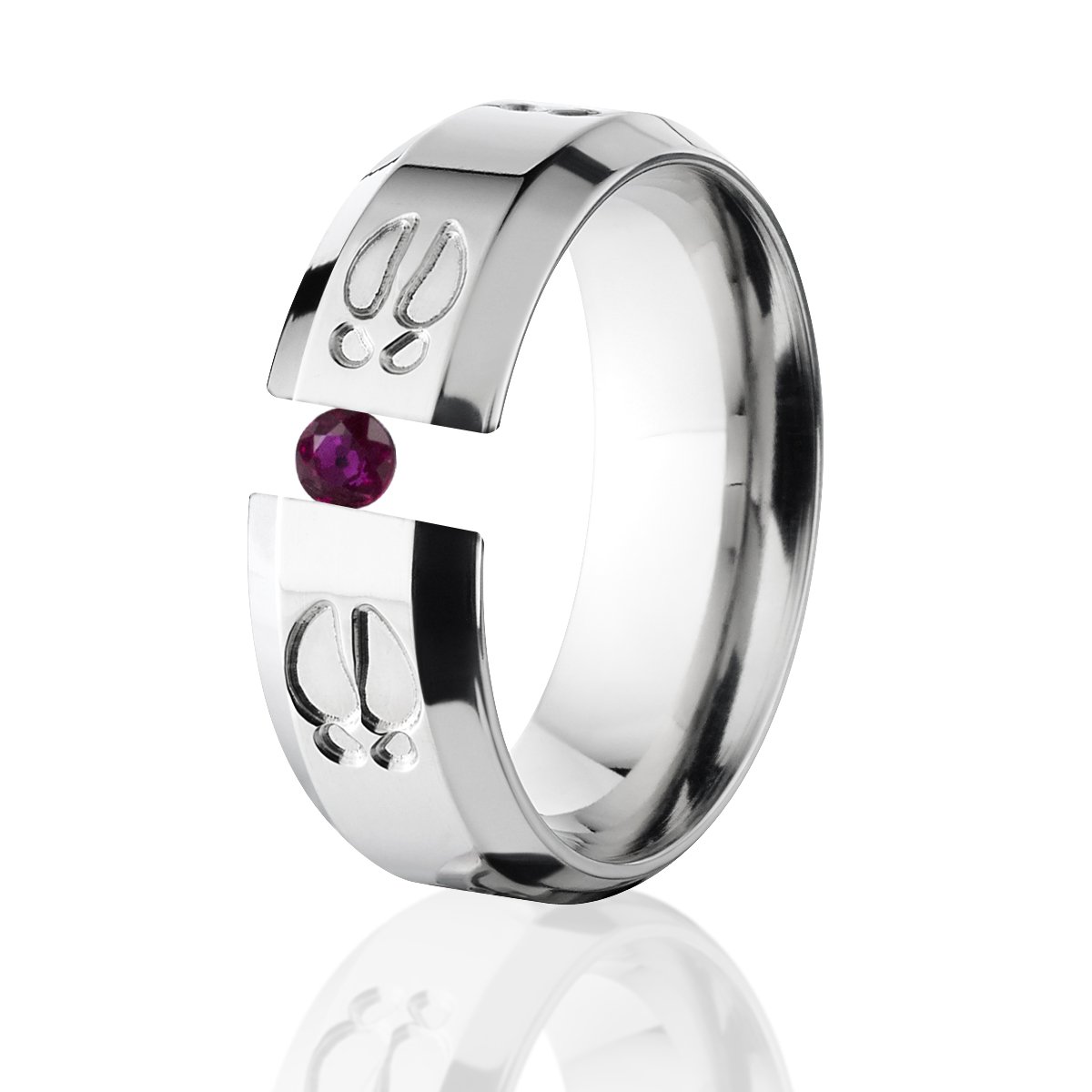 Titanium Ruby Ring - Stunning Tension Set Jewelry for Women