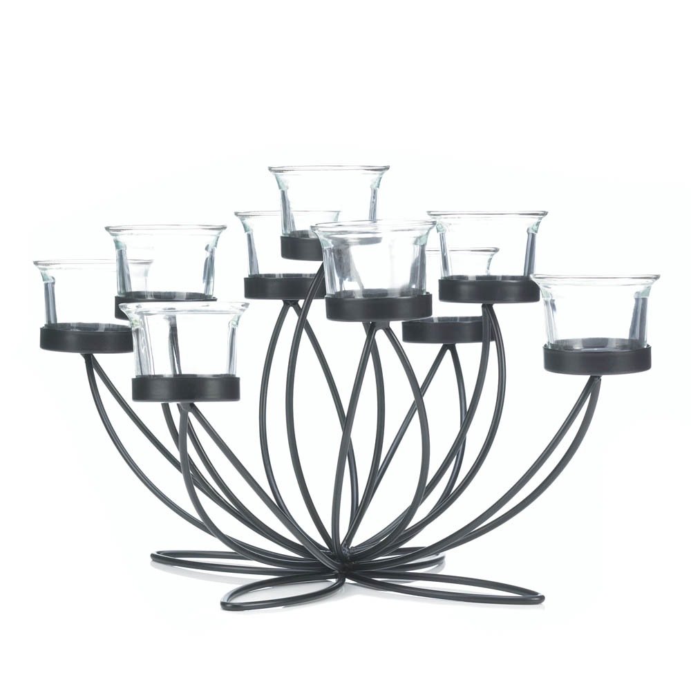Antique Iron Candle Holders Set - Rustic Bloom Candle Holders for Home Decor, Wedding Centerpieces & Romantic Dinner Ambiance