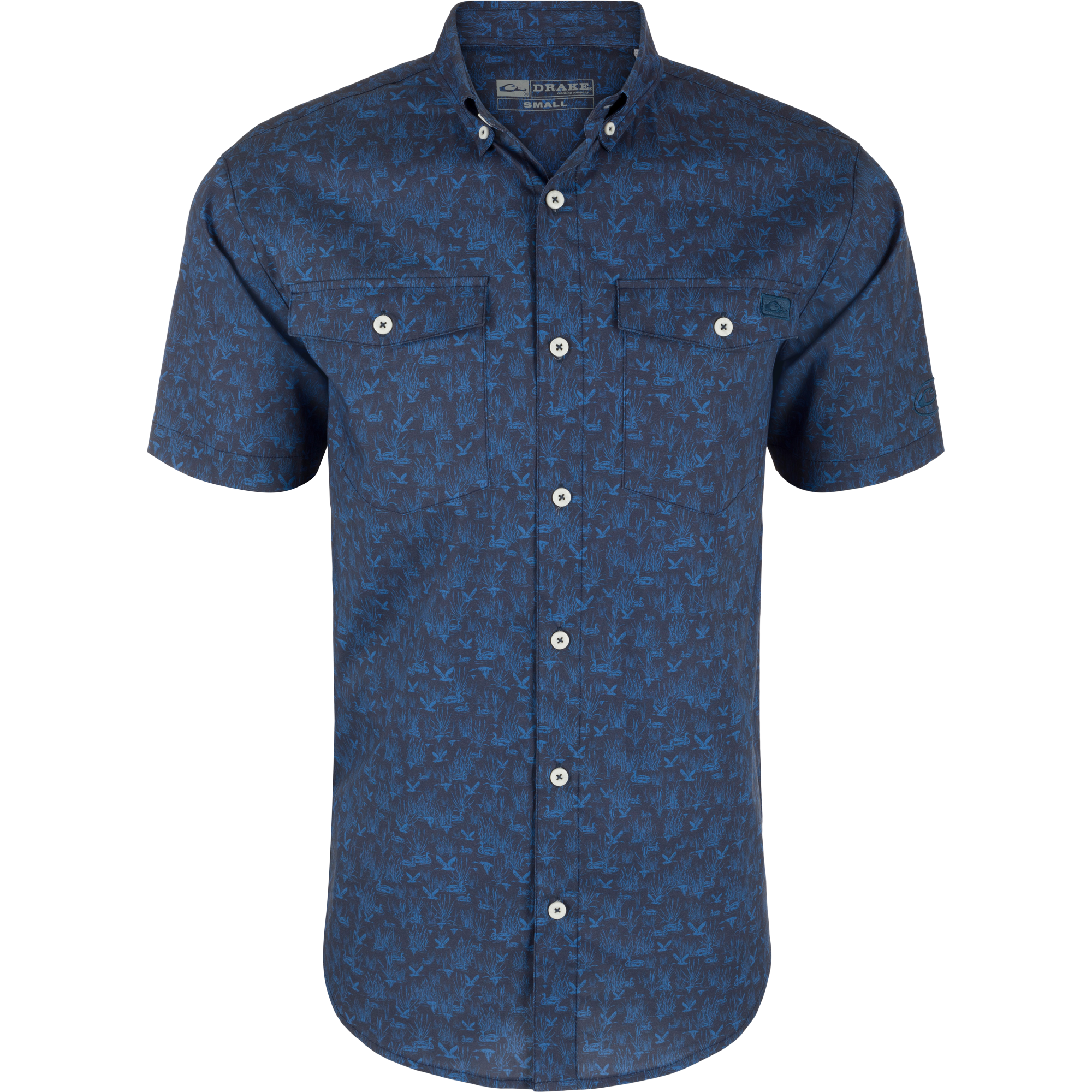 Stylish Cotton Marsh Print Short Sleeve Shirt for Men - Comfortable Casual Summer Wear for Outdoor Activities & Travel
