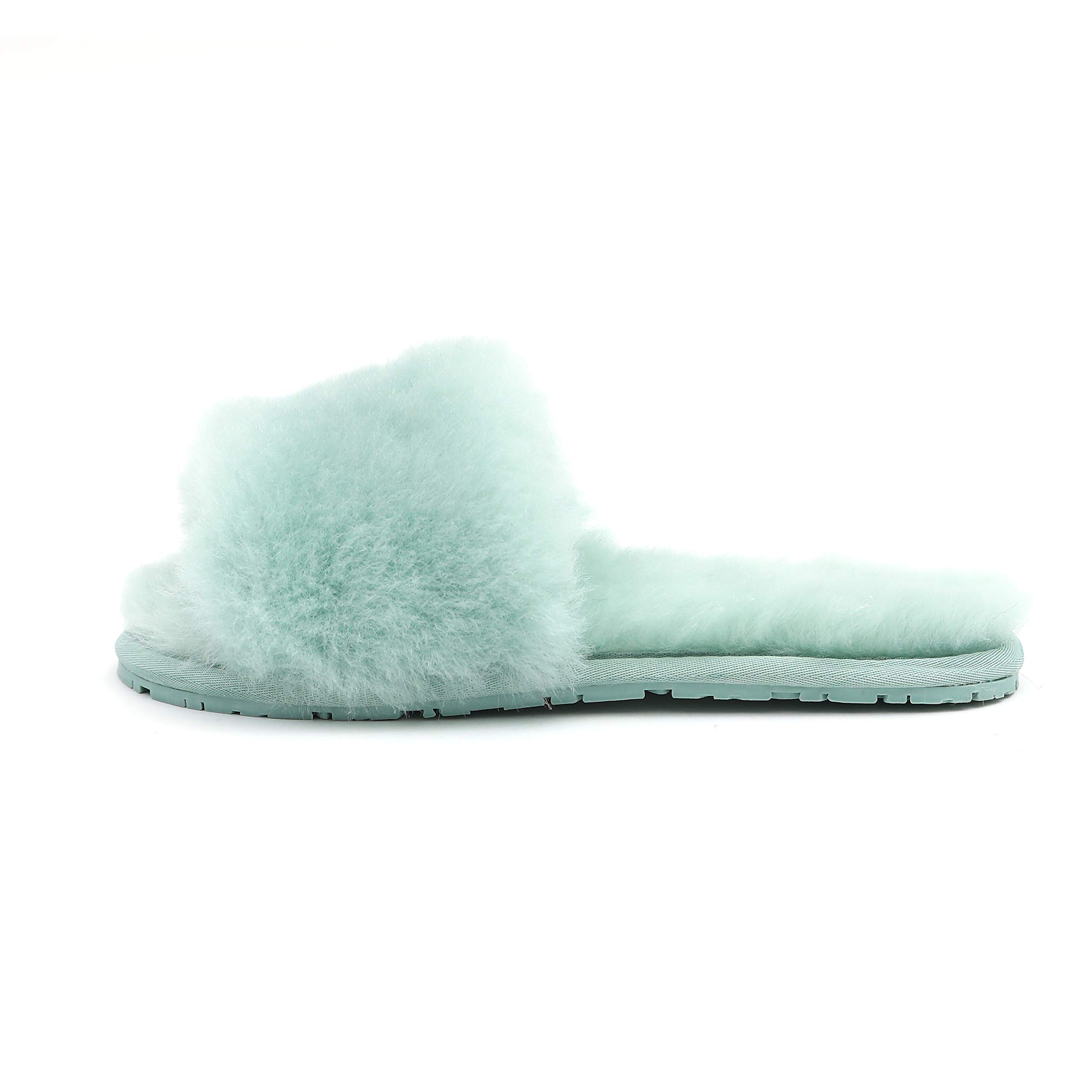 Boiled Wool Slippers for Women - Genuine Fur Open Toe House Slippers | Luxury Comfort Indoor/Outdoor Slippers by Dechic - Perfect for Lounging, Spa Days & Cozy Evenings