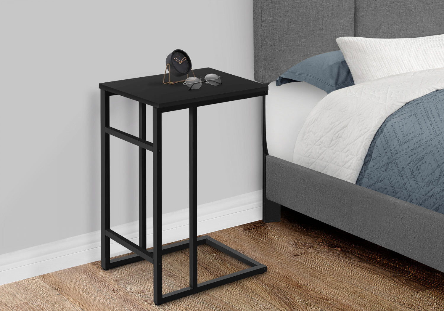 Modern Black Calen Side Table - Stylish Nightstand or End Table for Living Room, Bedroom & Office - Compact & Functional Home Decor