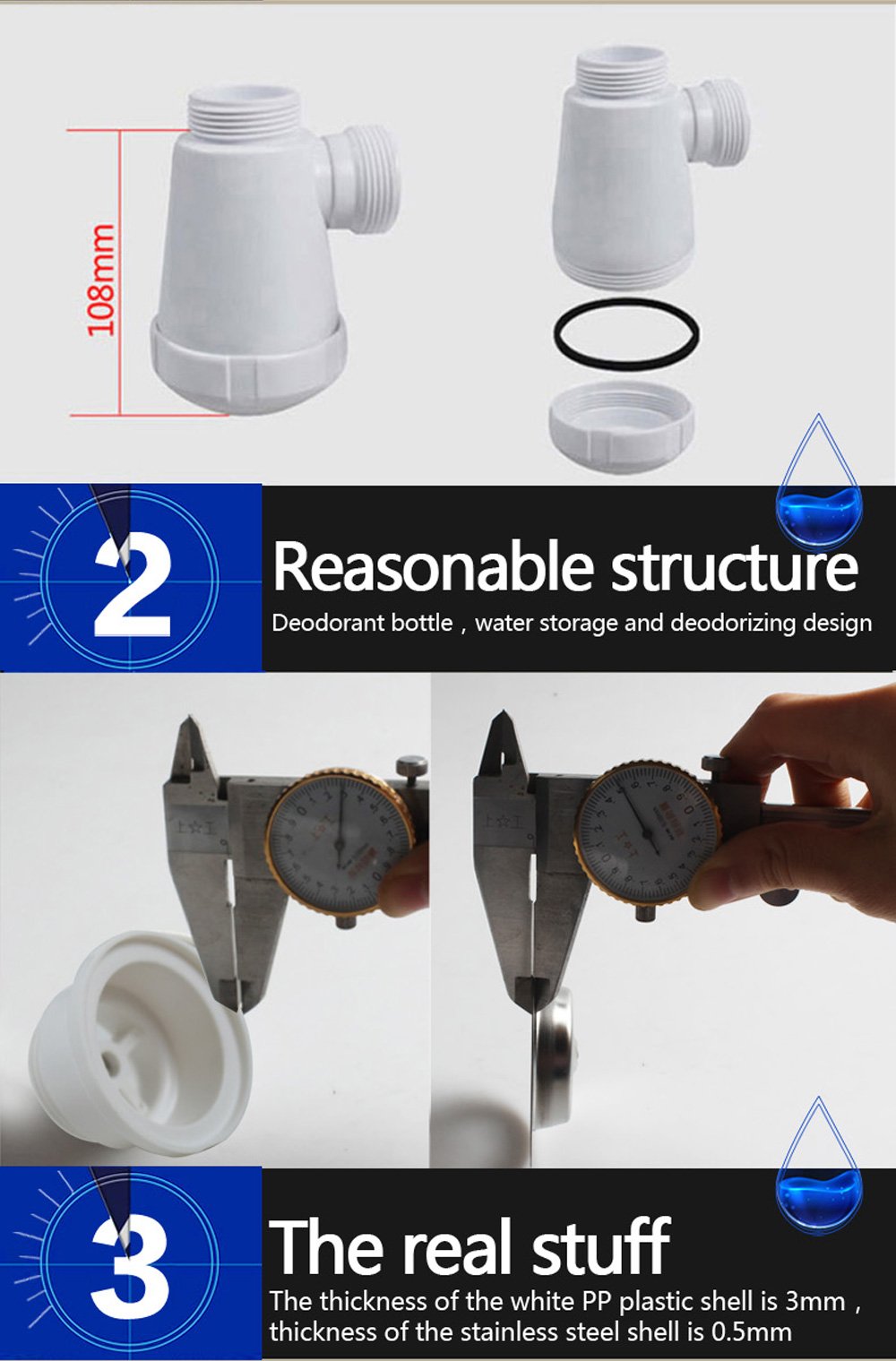 **Talea Basin Strainer Pipe with Pop-Up Click Clack Waste - Durable Bathroom Sink Drain for Easy Cleaning & Maintenance**    *(Use Case: Perfect for modern bathrooms, kitchen sinks, and laundry rooms to prevent clogging and ensure smooth drainage.)*