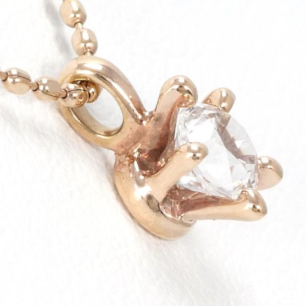 4℃ K10PG White Topaz Pink Gold Necklace - Elegant Jewelry for Women, Perfect for Weddings, Anniversaries & Special Occasions