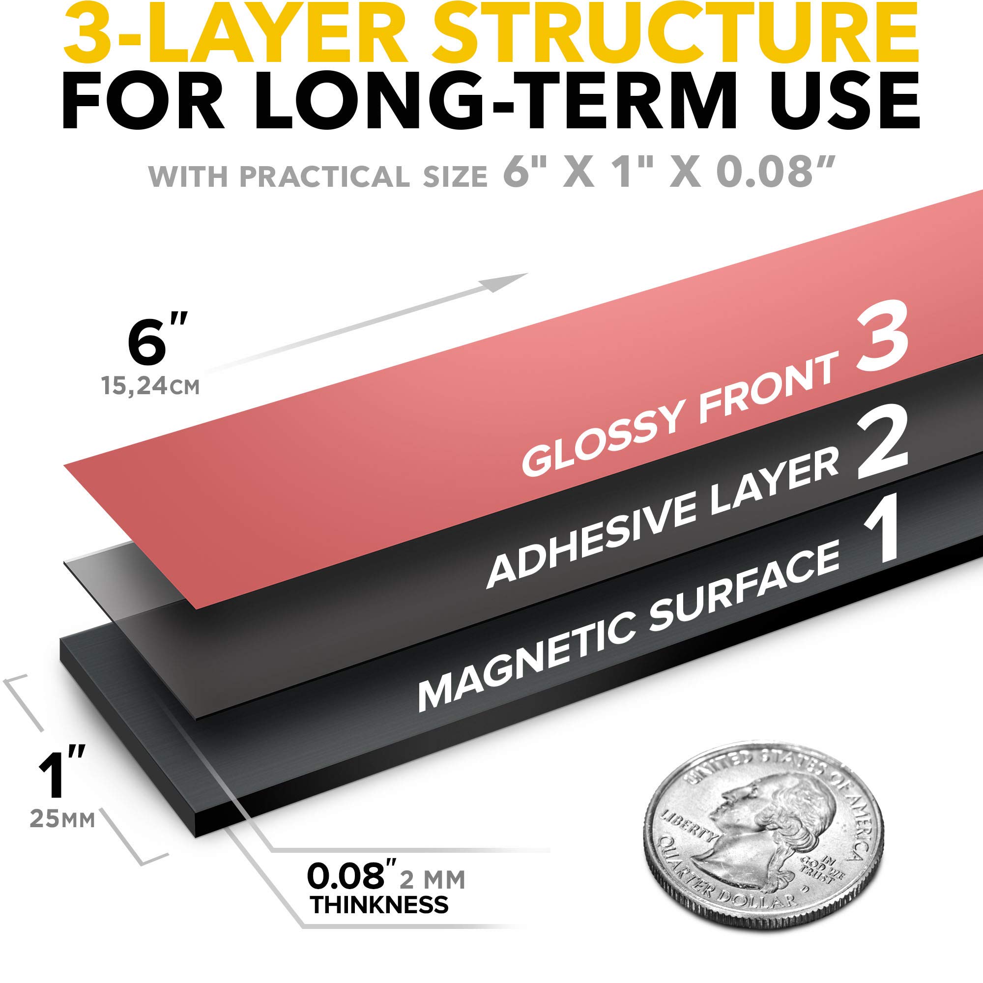 Strong Adhesive Magnetic Strips - Heavy Duty Magnetic Tape for DIY Crafts, Tools & Knife Organization - Wall Mount Magnetic Tool Holder for Kitchen, Garage, Workshop & Garden - Perfect for Organizing Utensils, Gardening Tools & Workshop Equipment