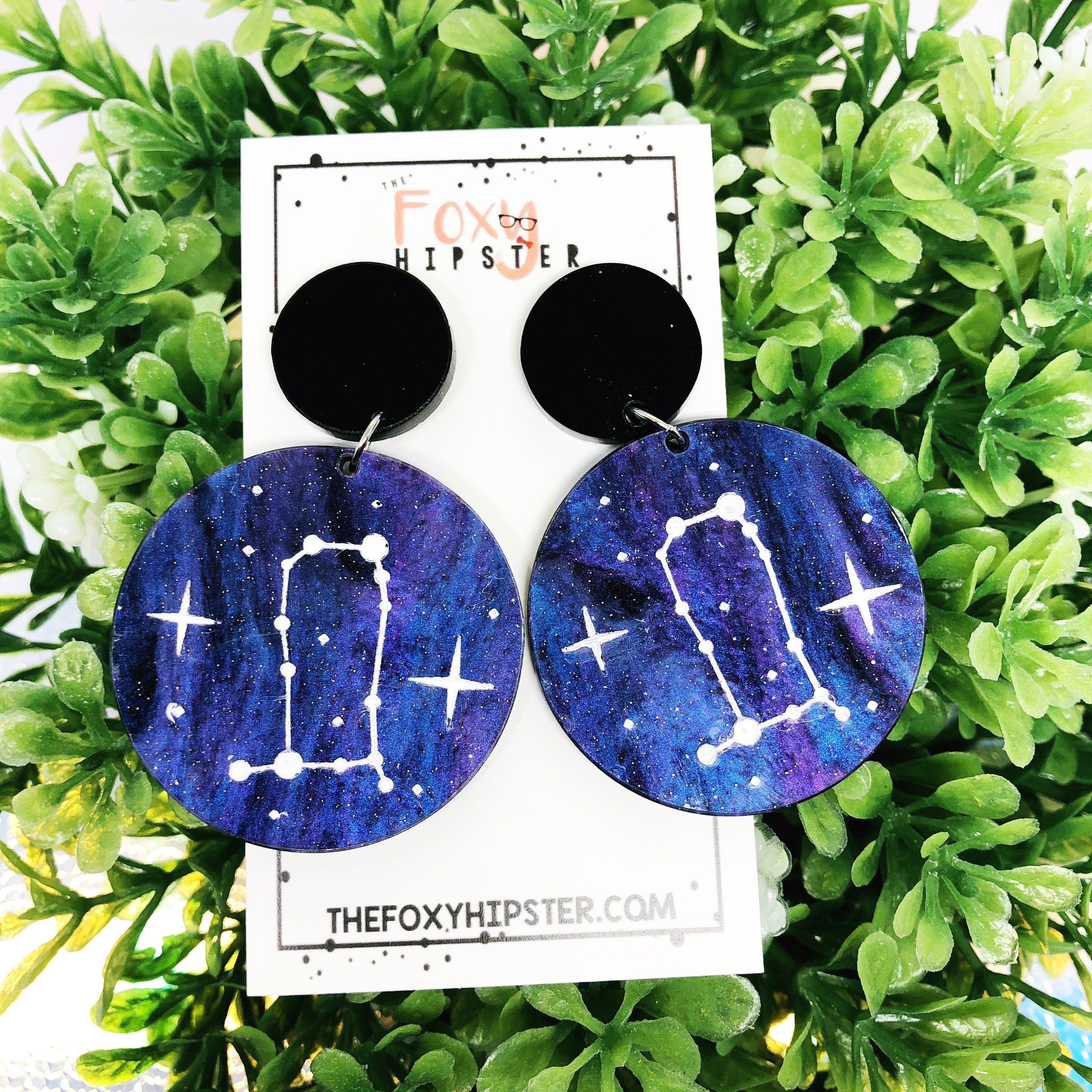 Gemini Zodiac Sign Constellation Dangle Drop Earrings for Women - Elegant Astrology Jewelry Gift for Birthday, Party & Daily Wear